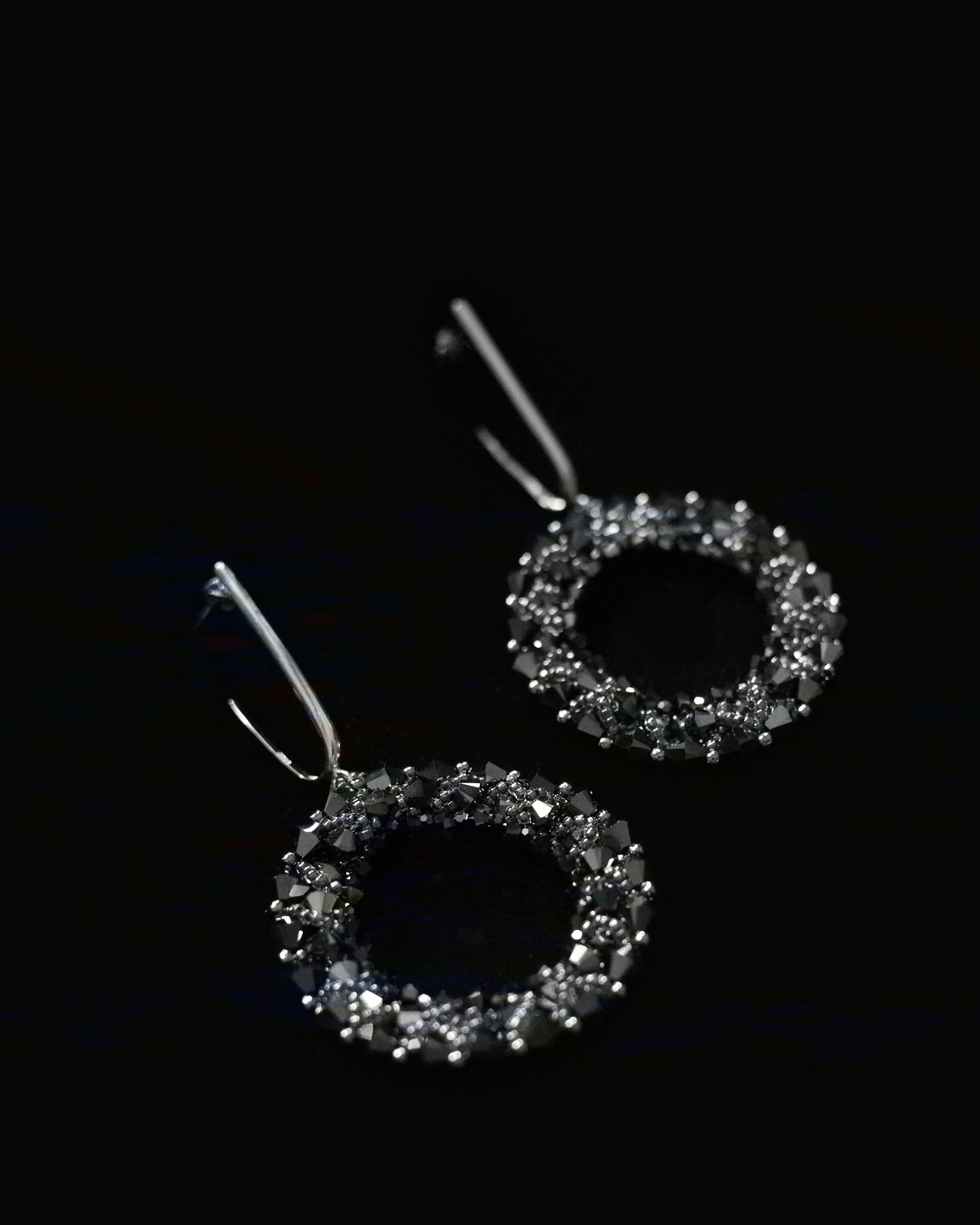 Round beaded earrings