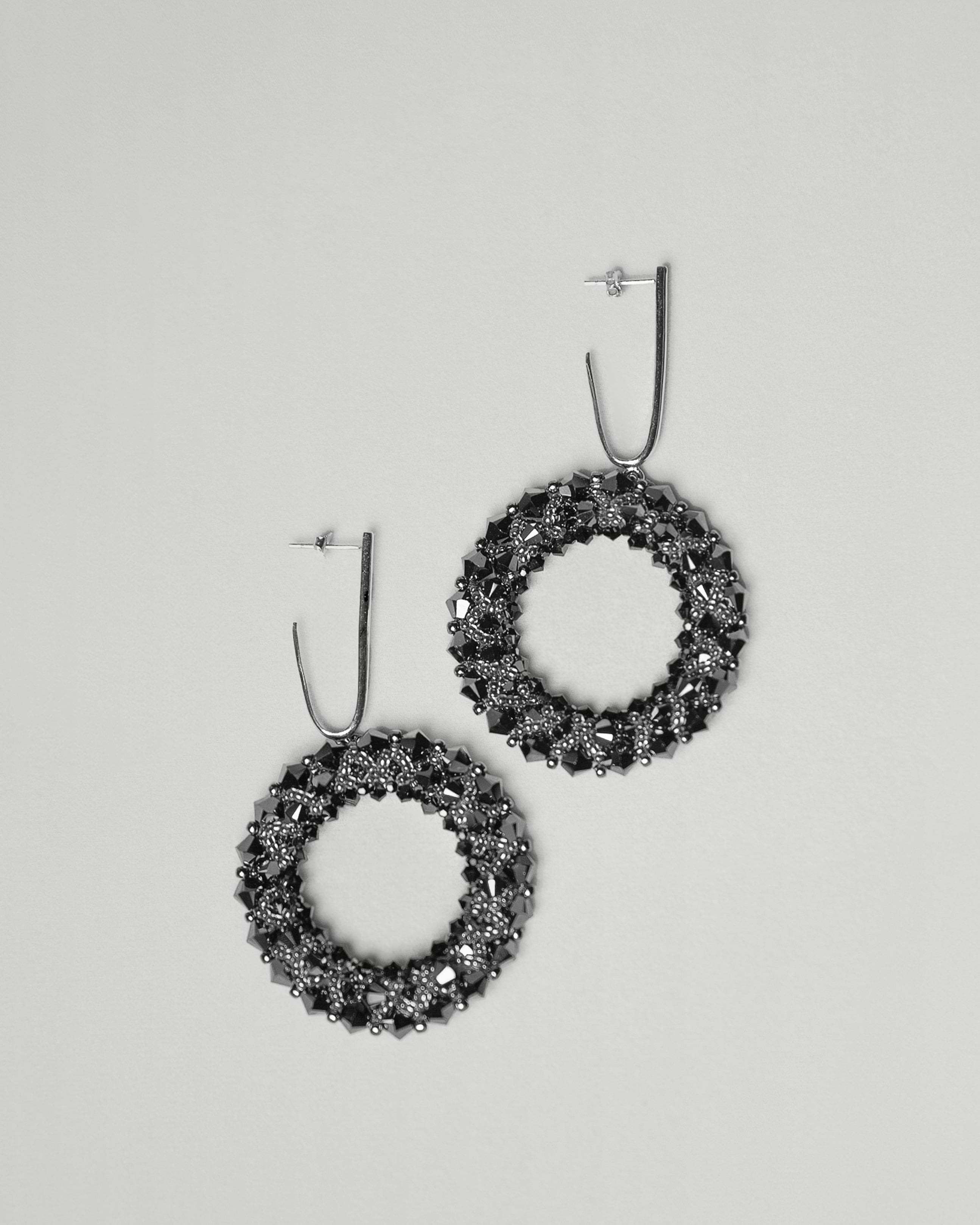 Round beaded earrings