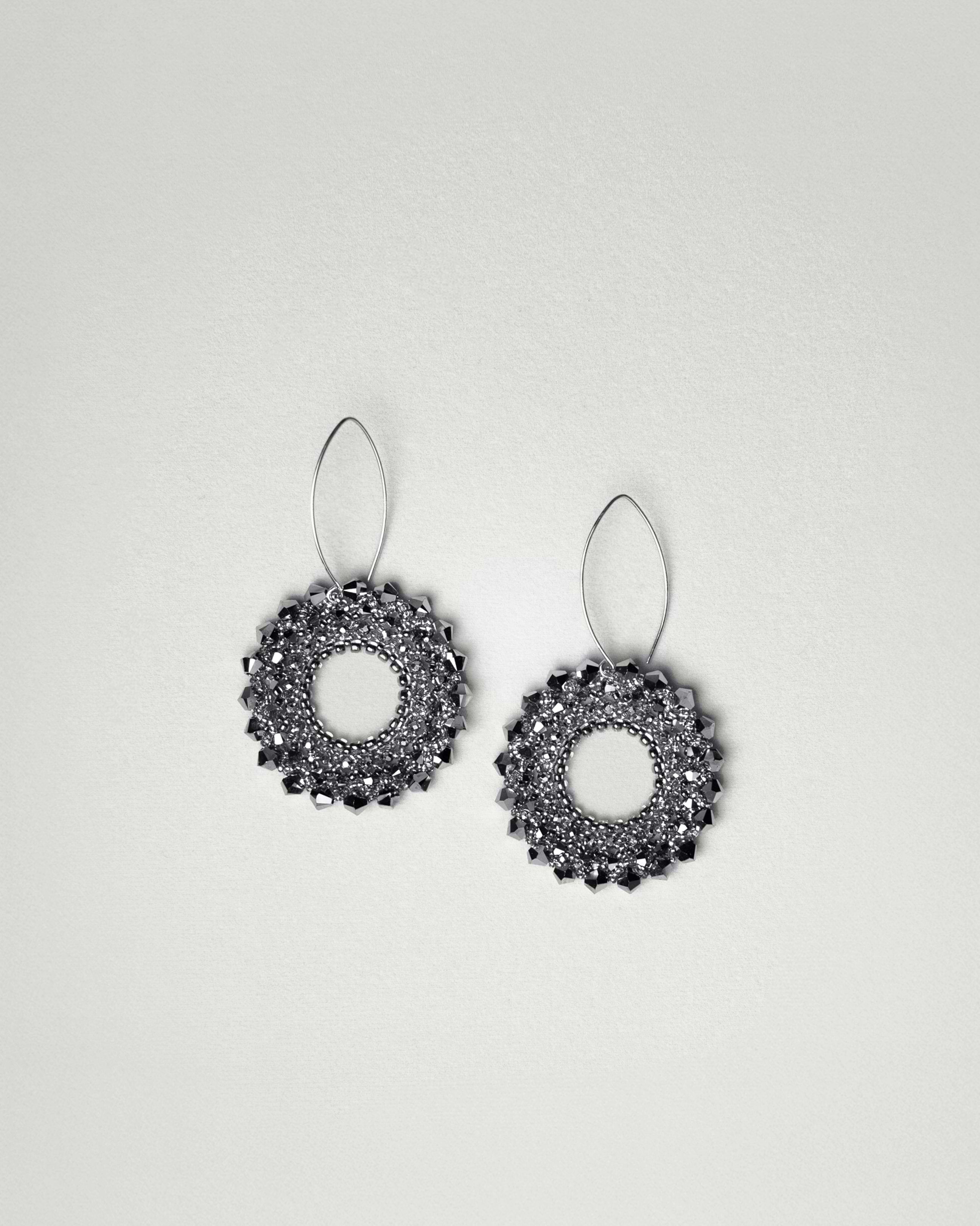 Round beaded earrings