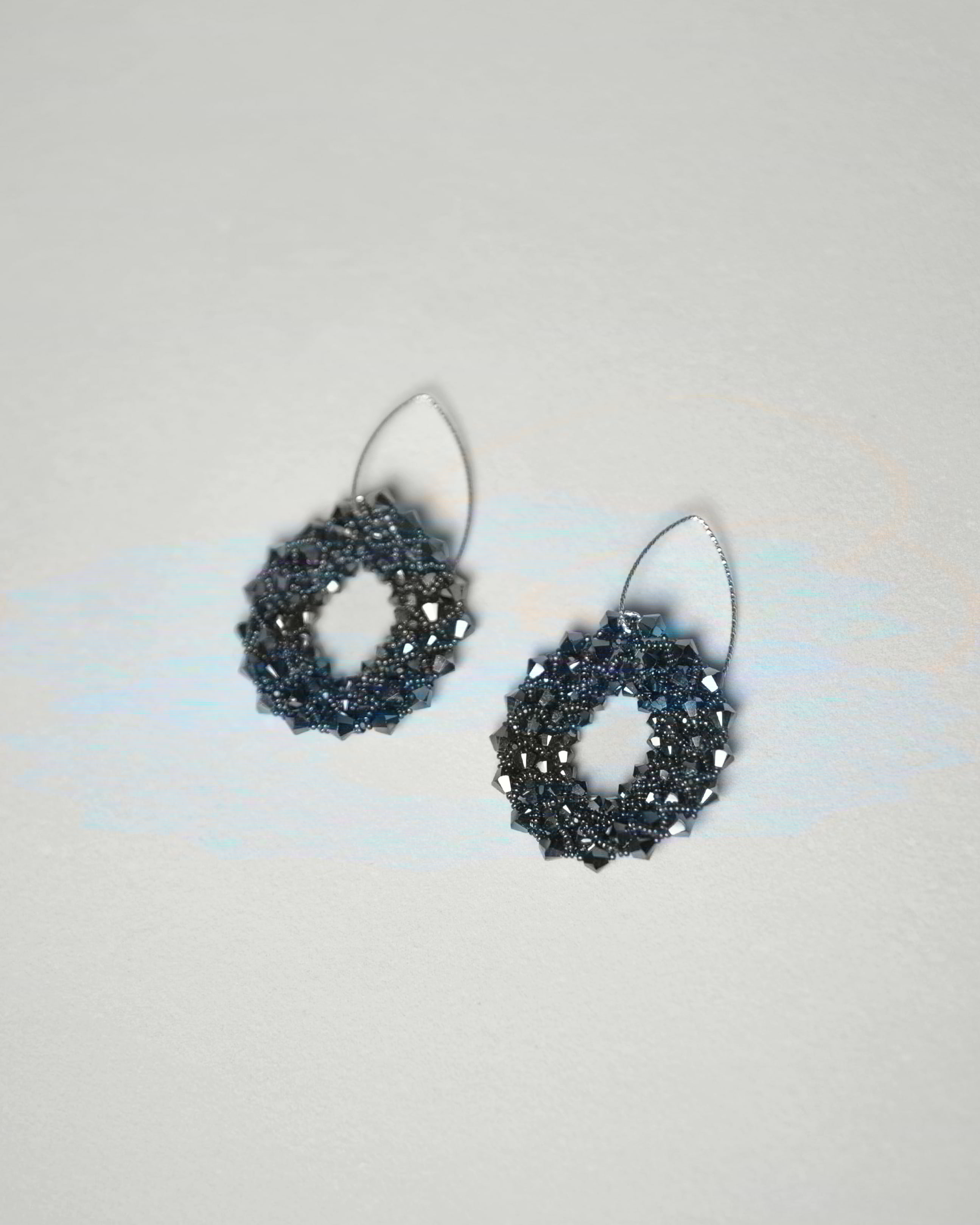 Drop shape beaded earrings