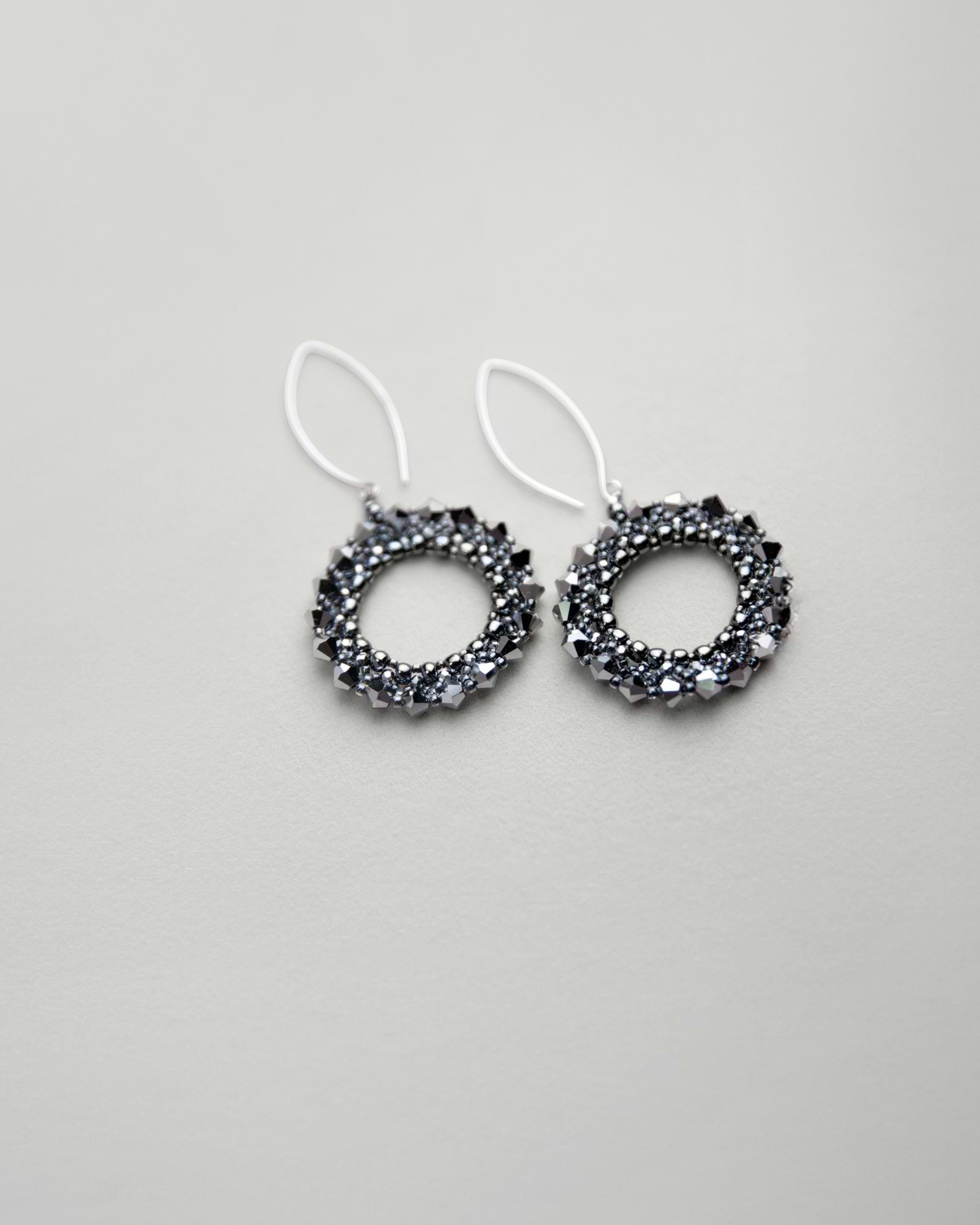 Round beaded earrings