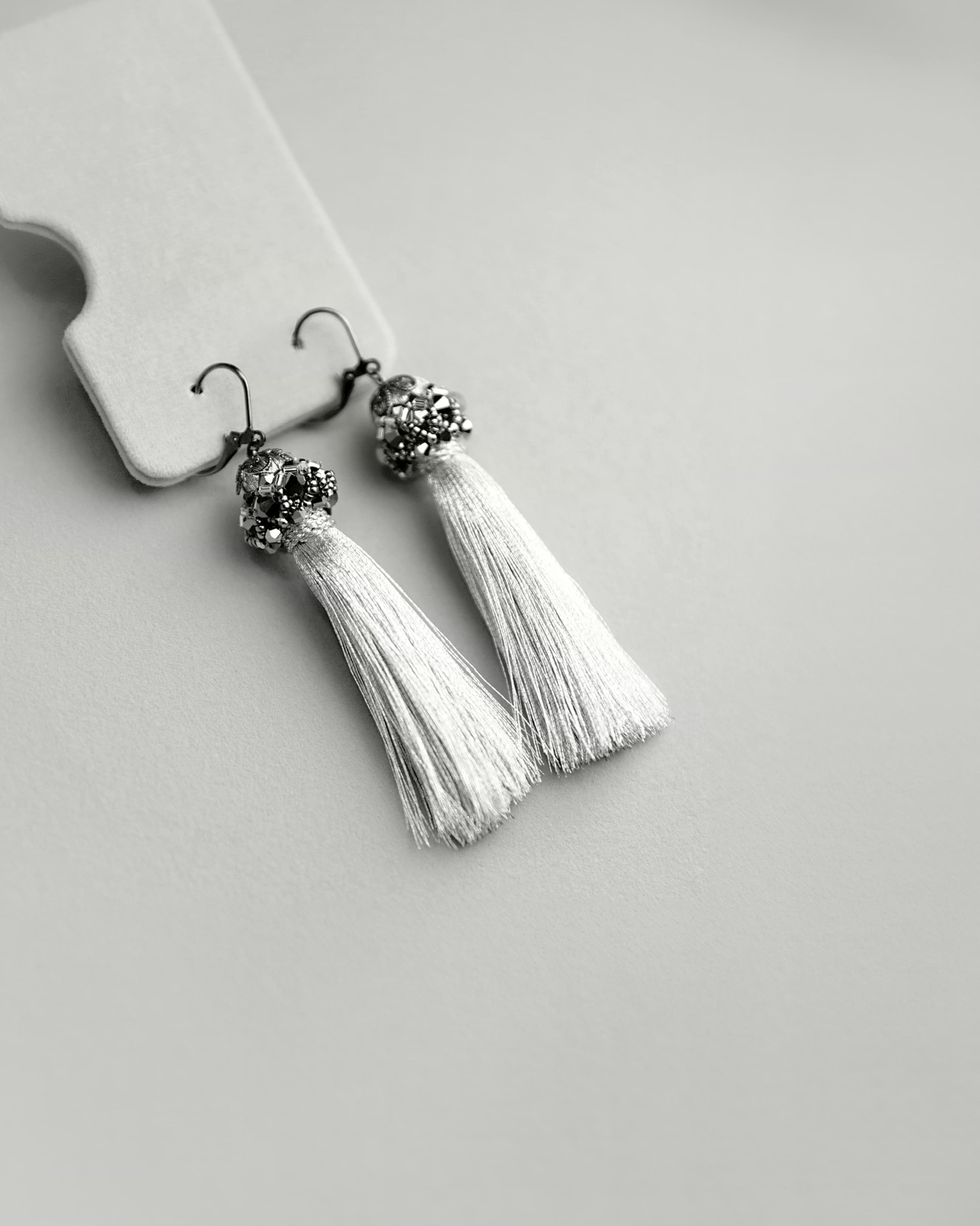 Silk tassel earrings
