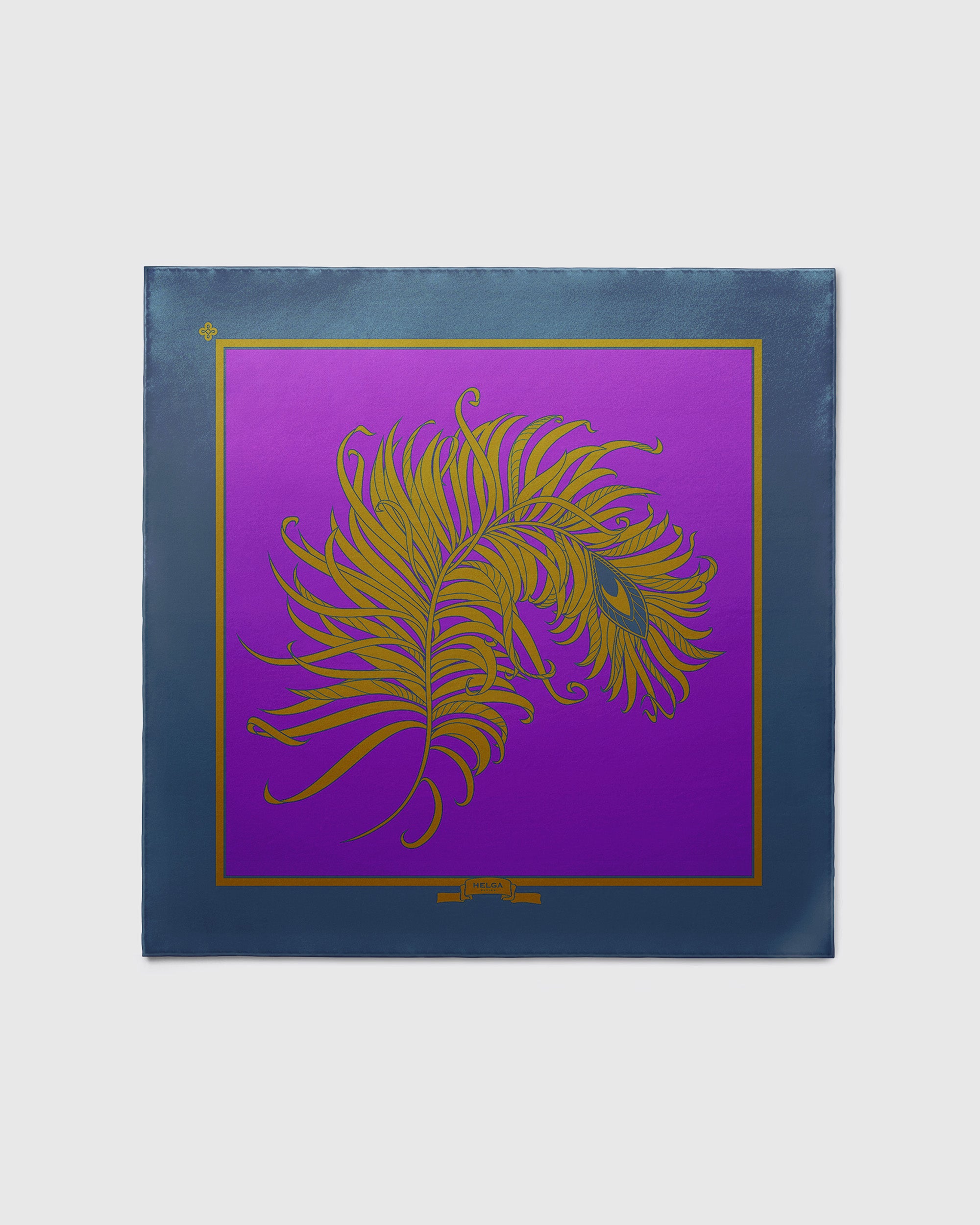 Imperial purple feather silk scarf | 55 x 55 in