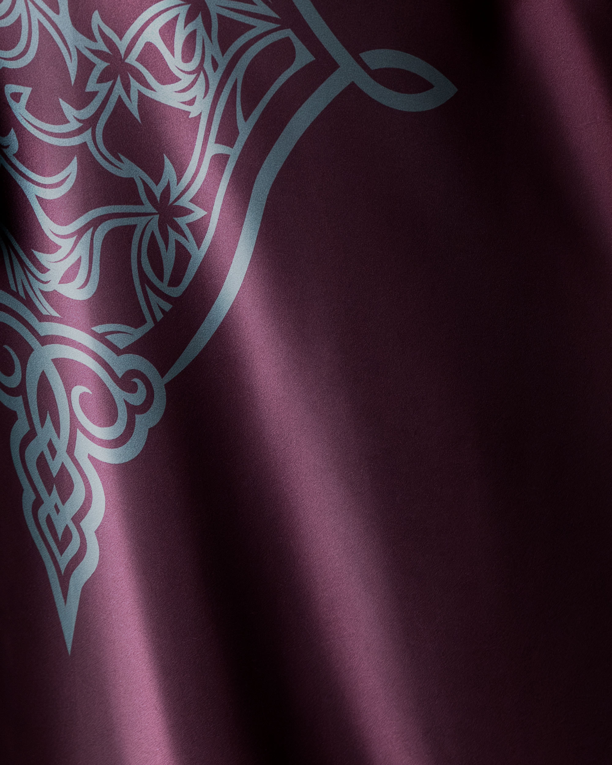 Marsala ornamental silk scarf | 55 x 55 in