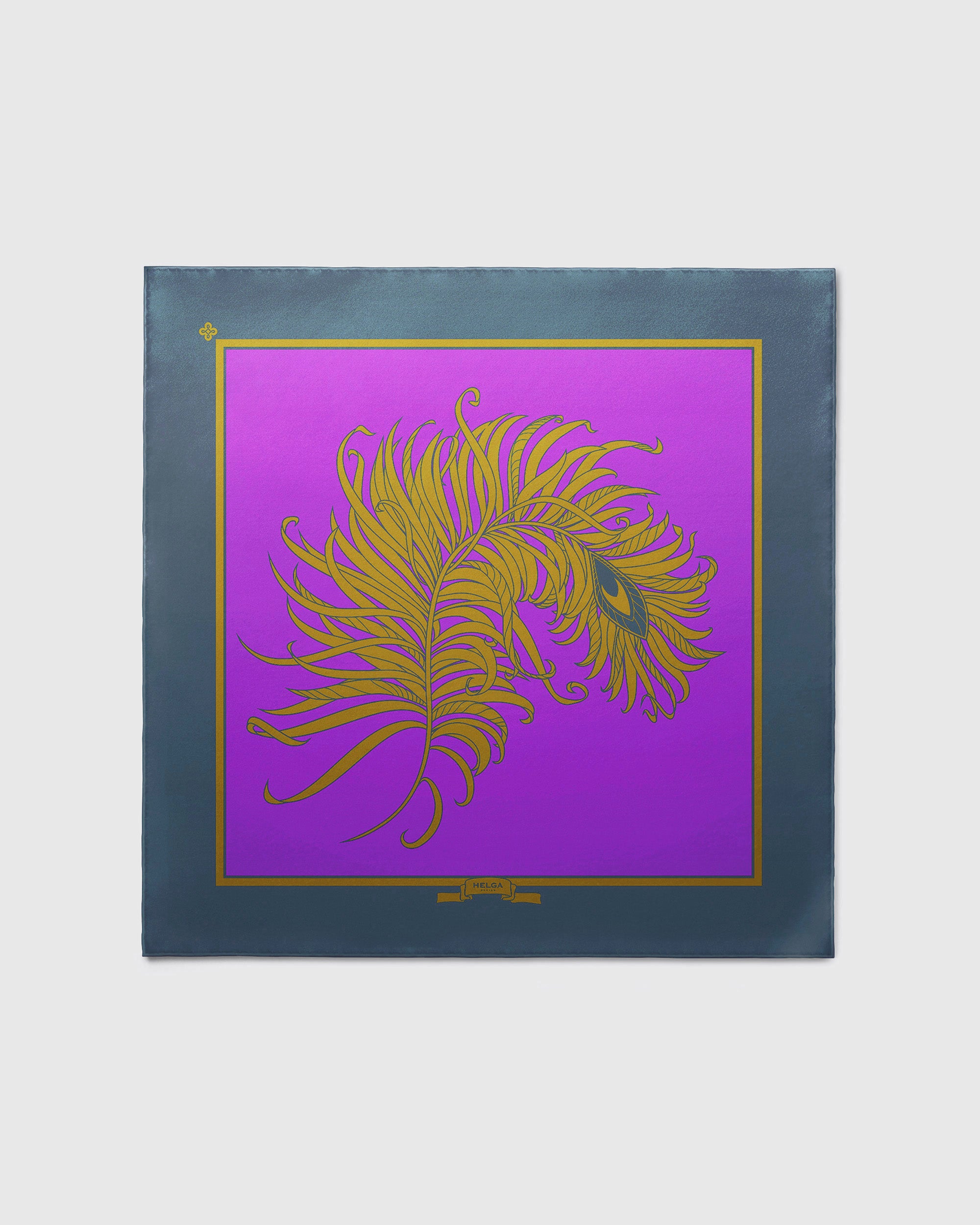 Imperial purple feather silk scarf | 43 x 43 in