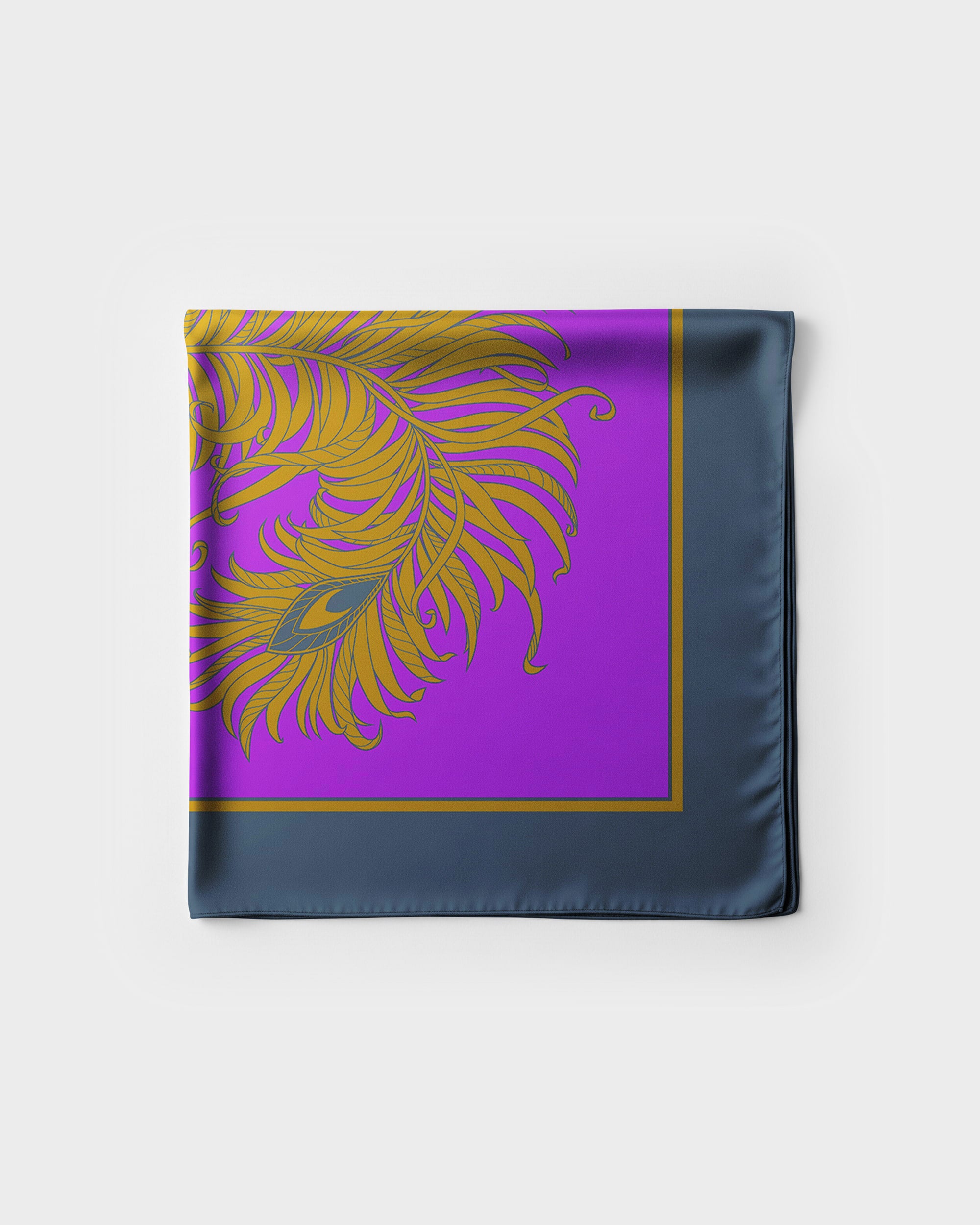 Imperial purple feather silk scarf | 43 x 43 in