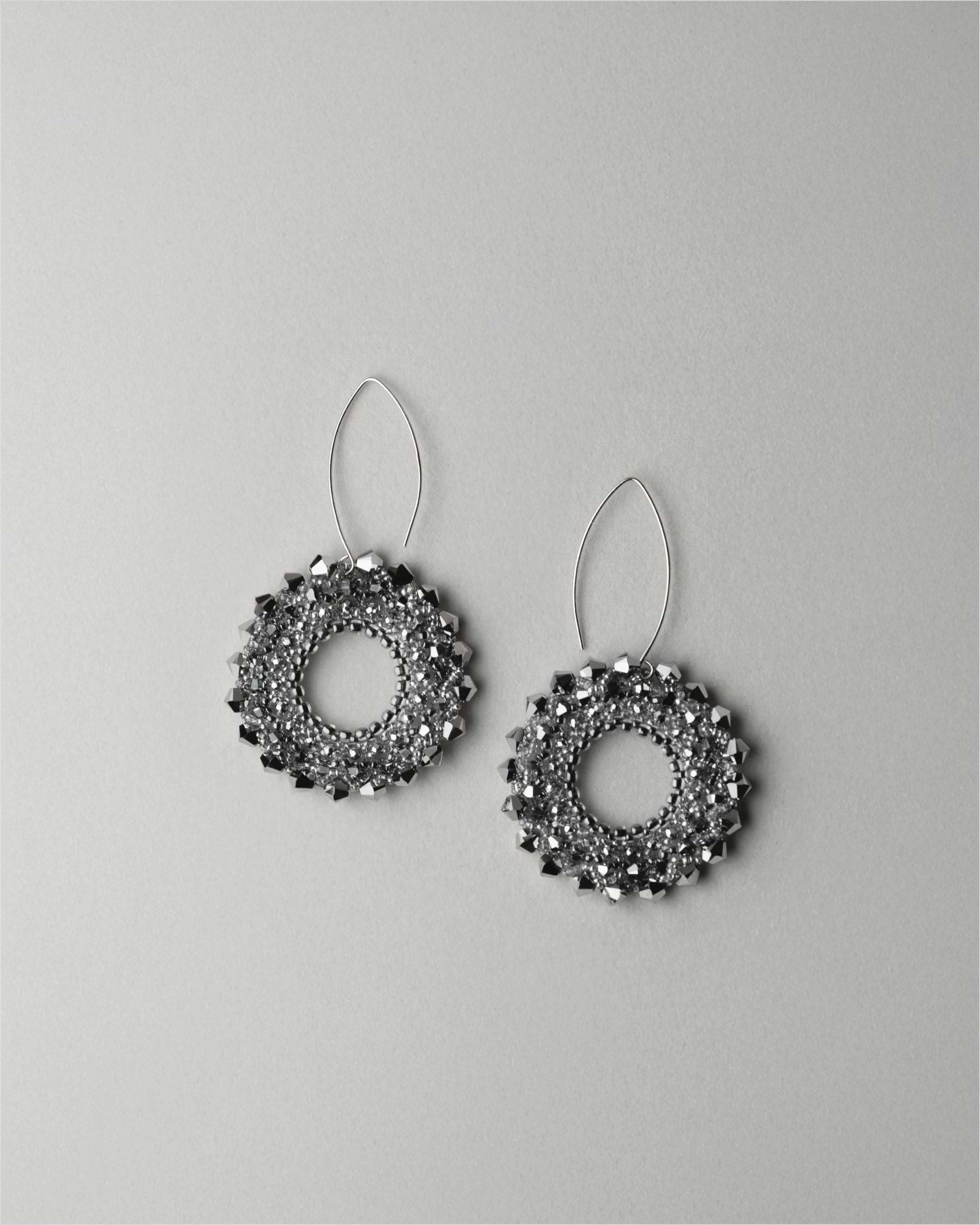 Round beaded earrings