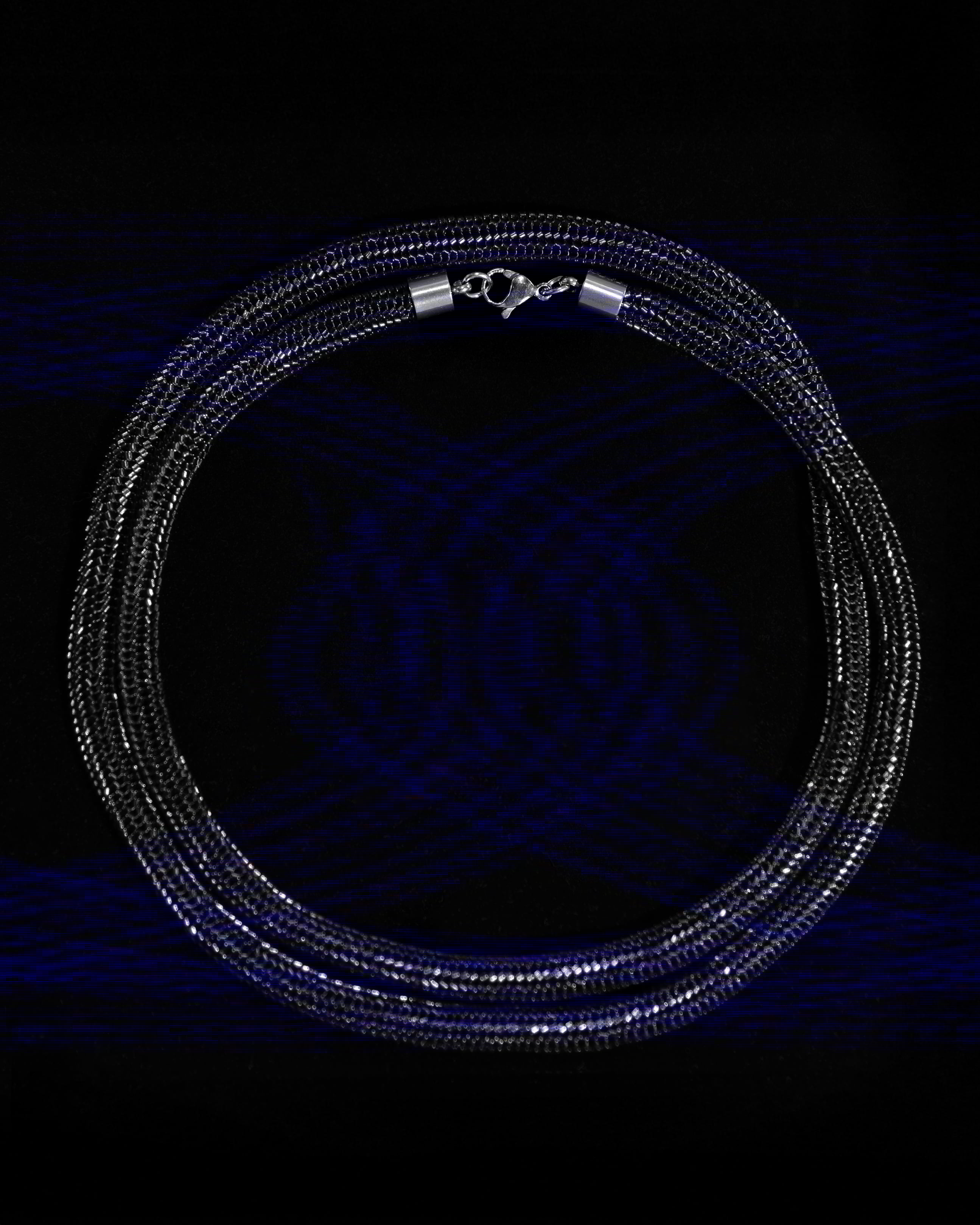 Beaded sapphire blue choker | necklace