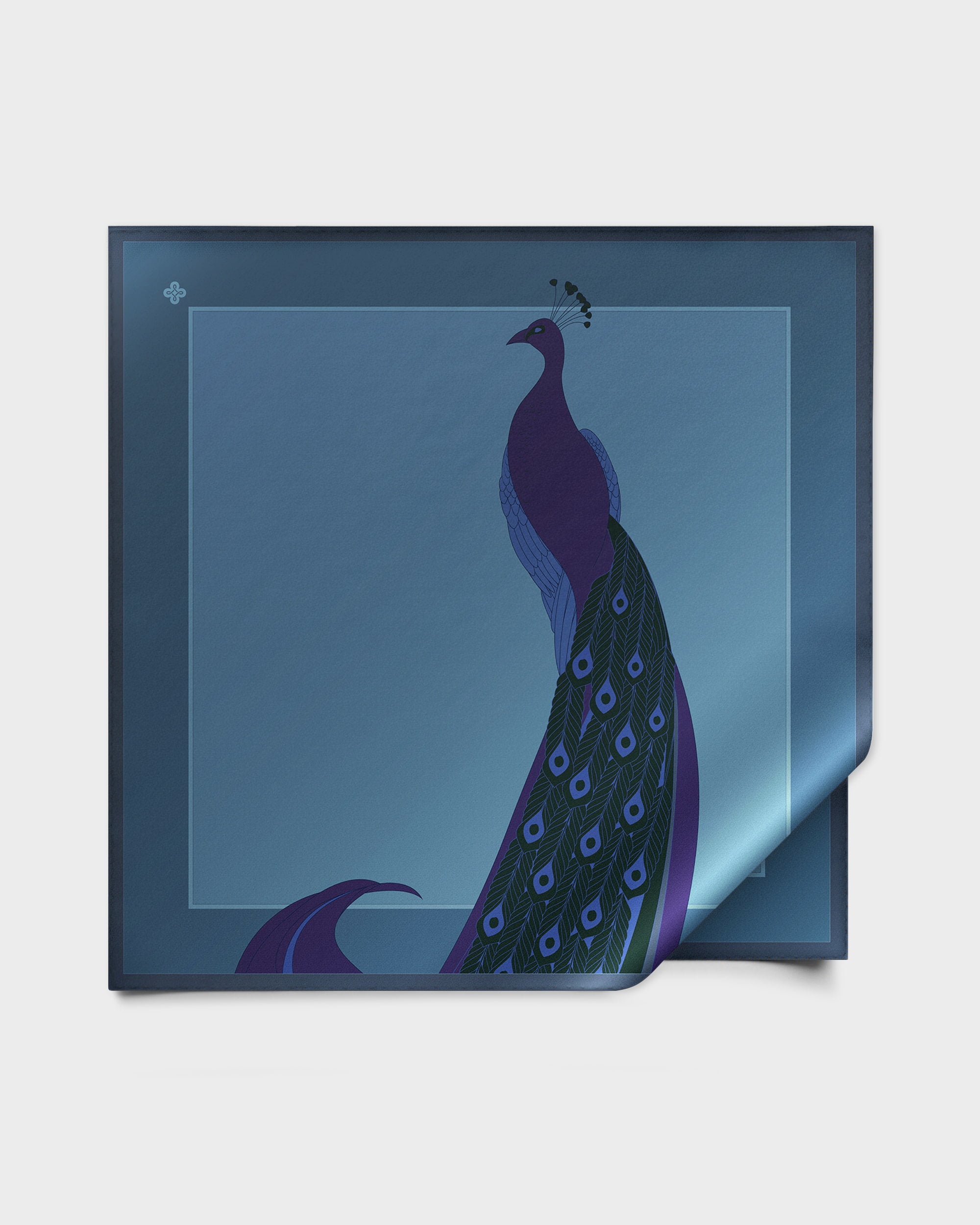 Twilight peacock silk foulard 43"