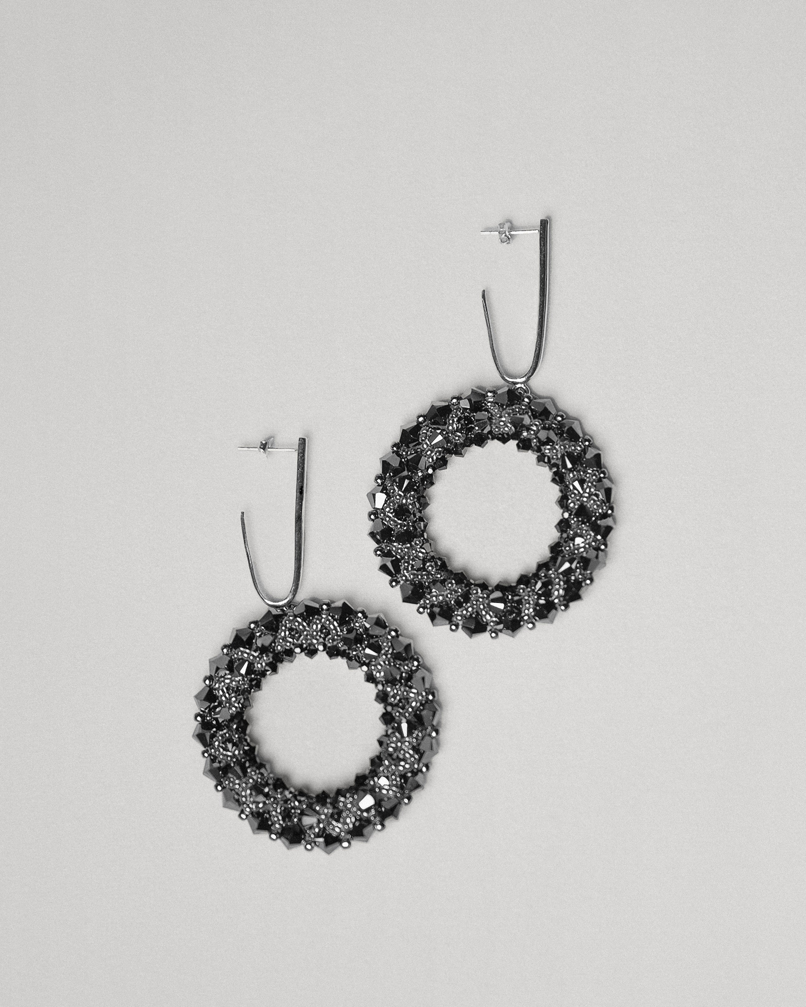 Volcanic Crystal Hoop Earrings