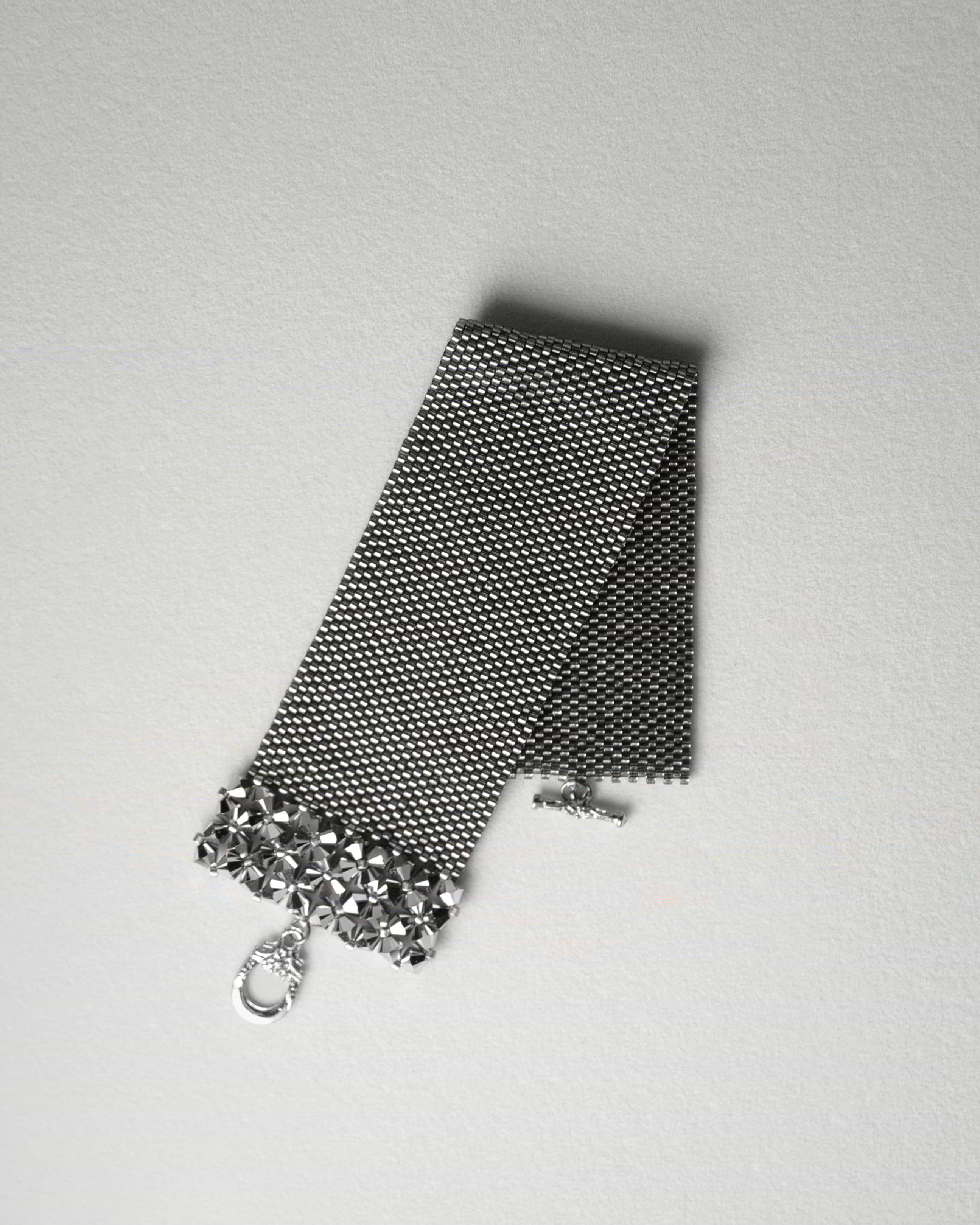 Wide beaded bracelet
