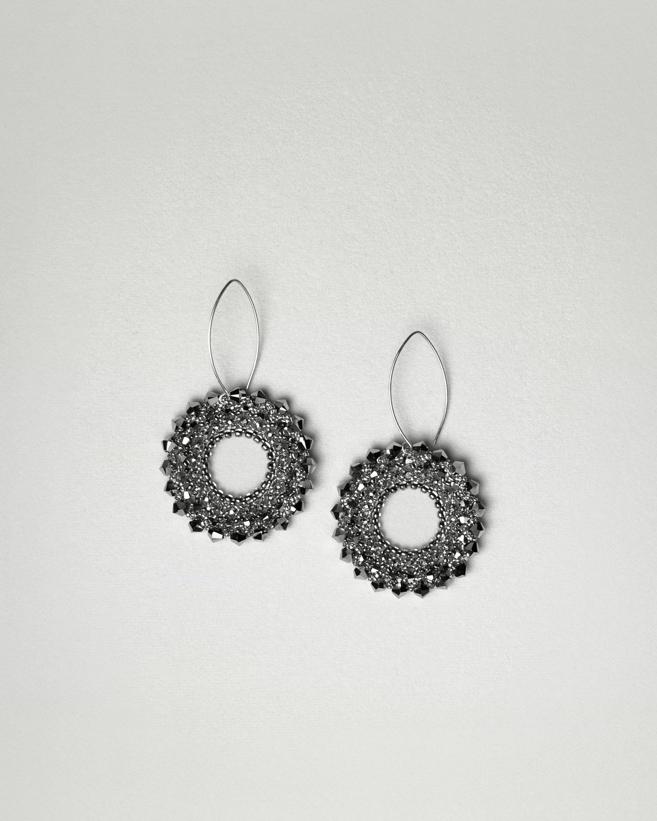 Round beaded earrings