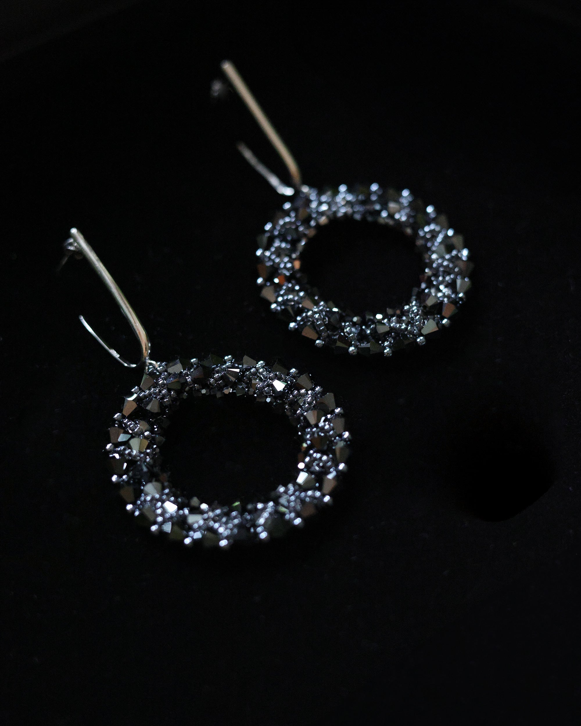 Round beaded earrings