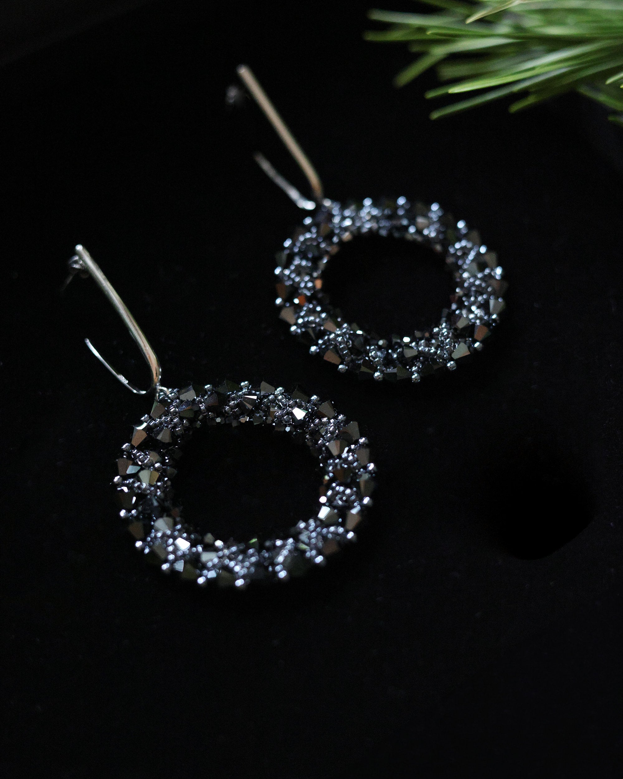 Round beaded earrings