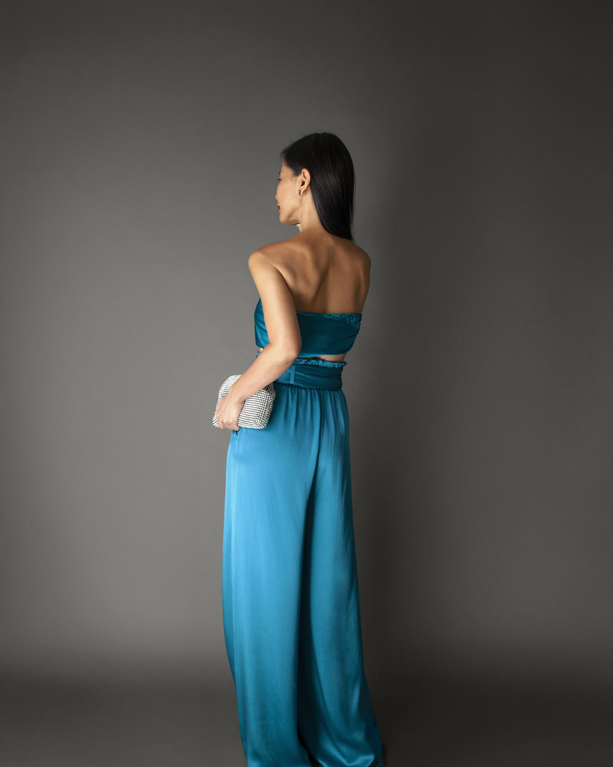 Aquamarine silk pants