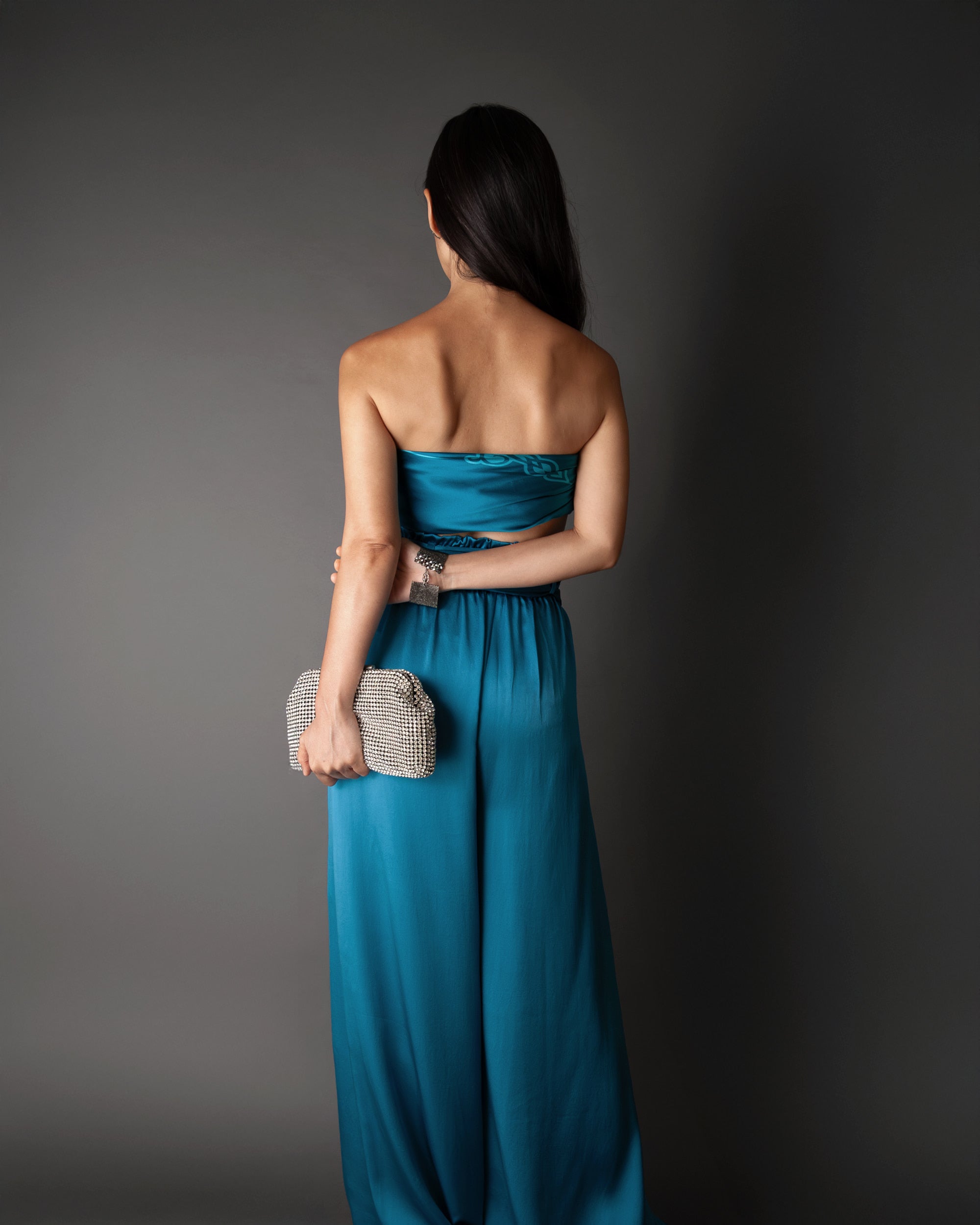 Aquamarine silk pants