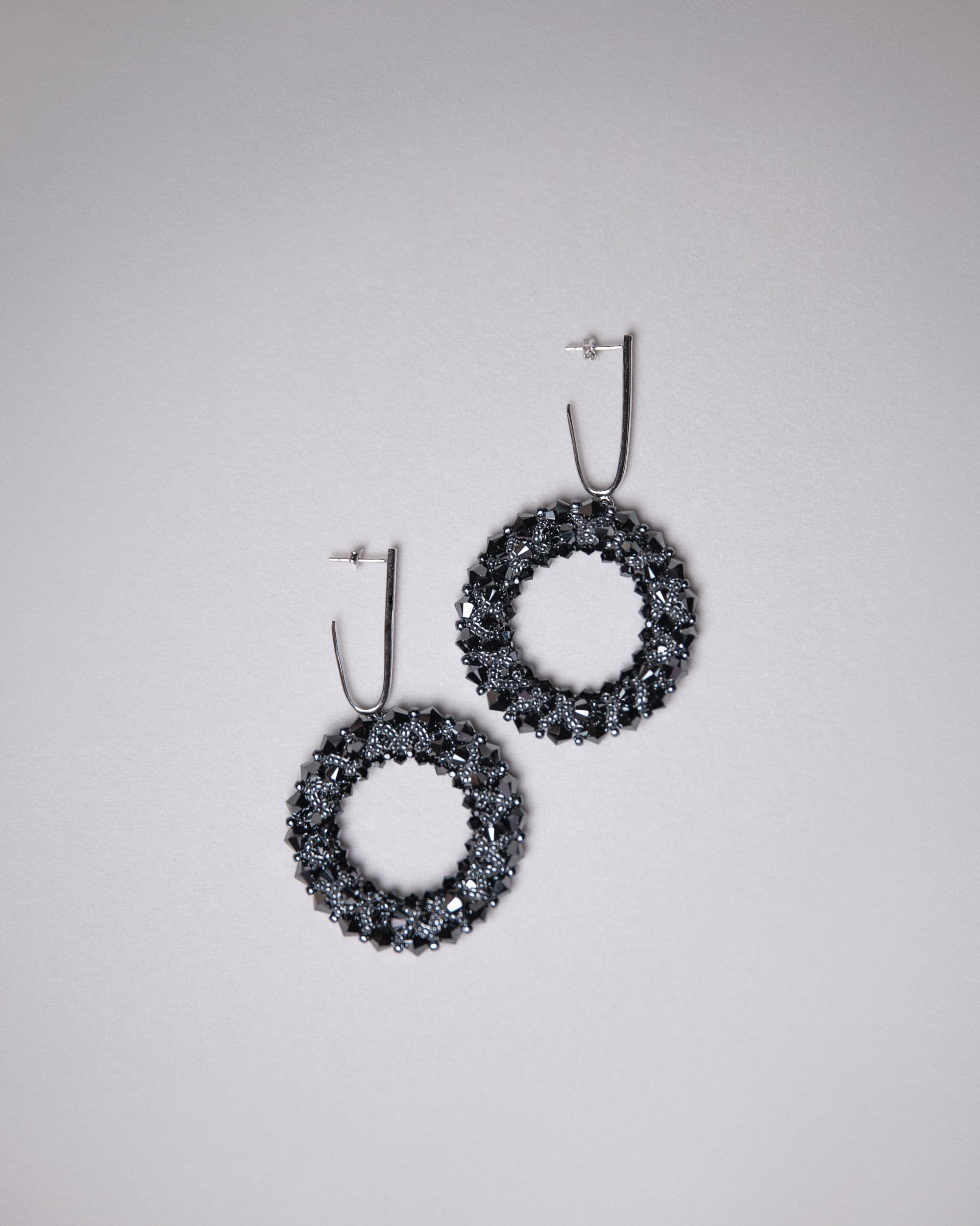 Round beaded earrings