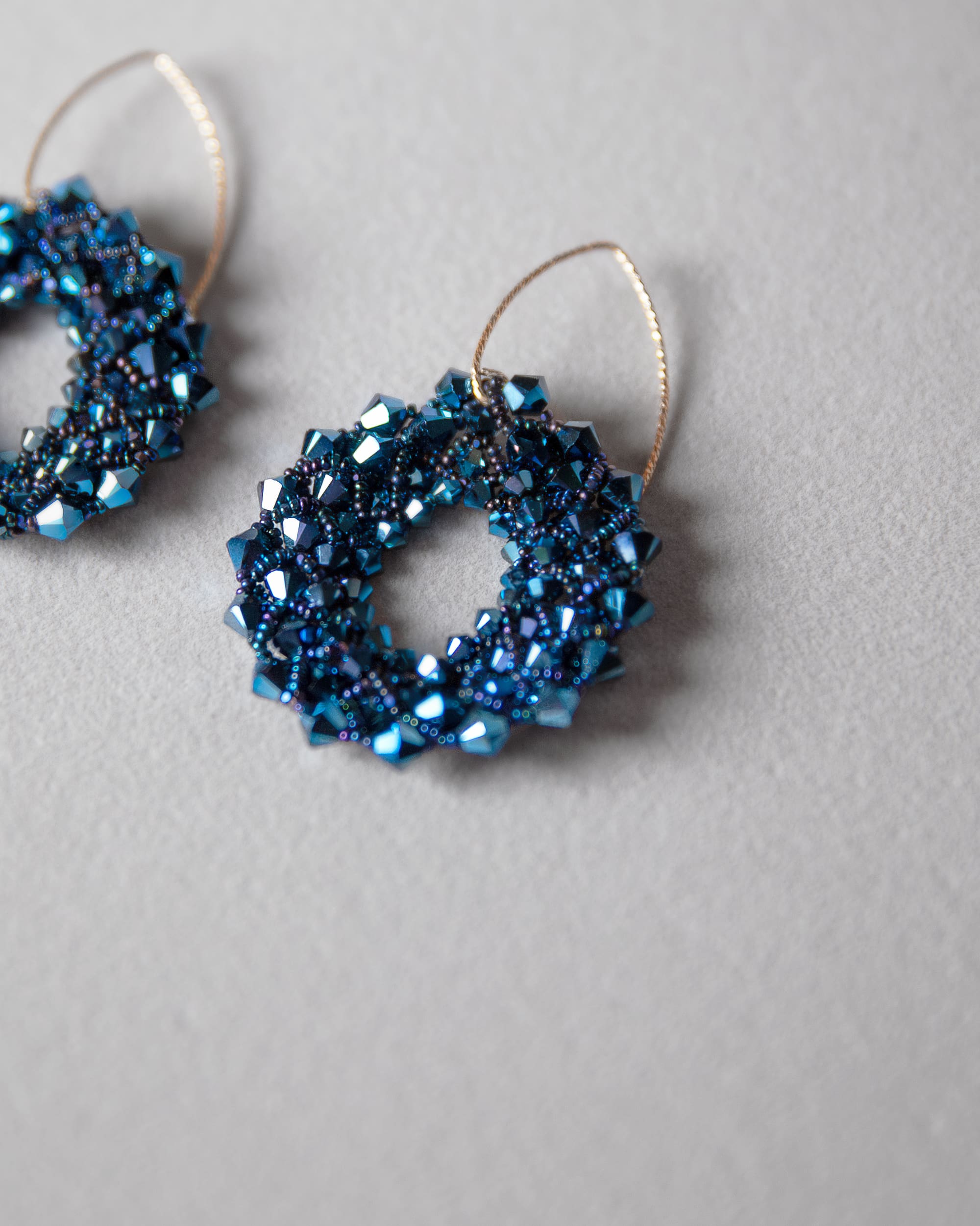 Drop shape beaded earrings