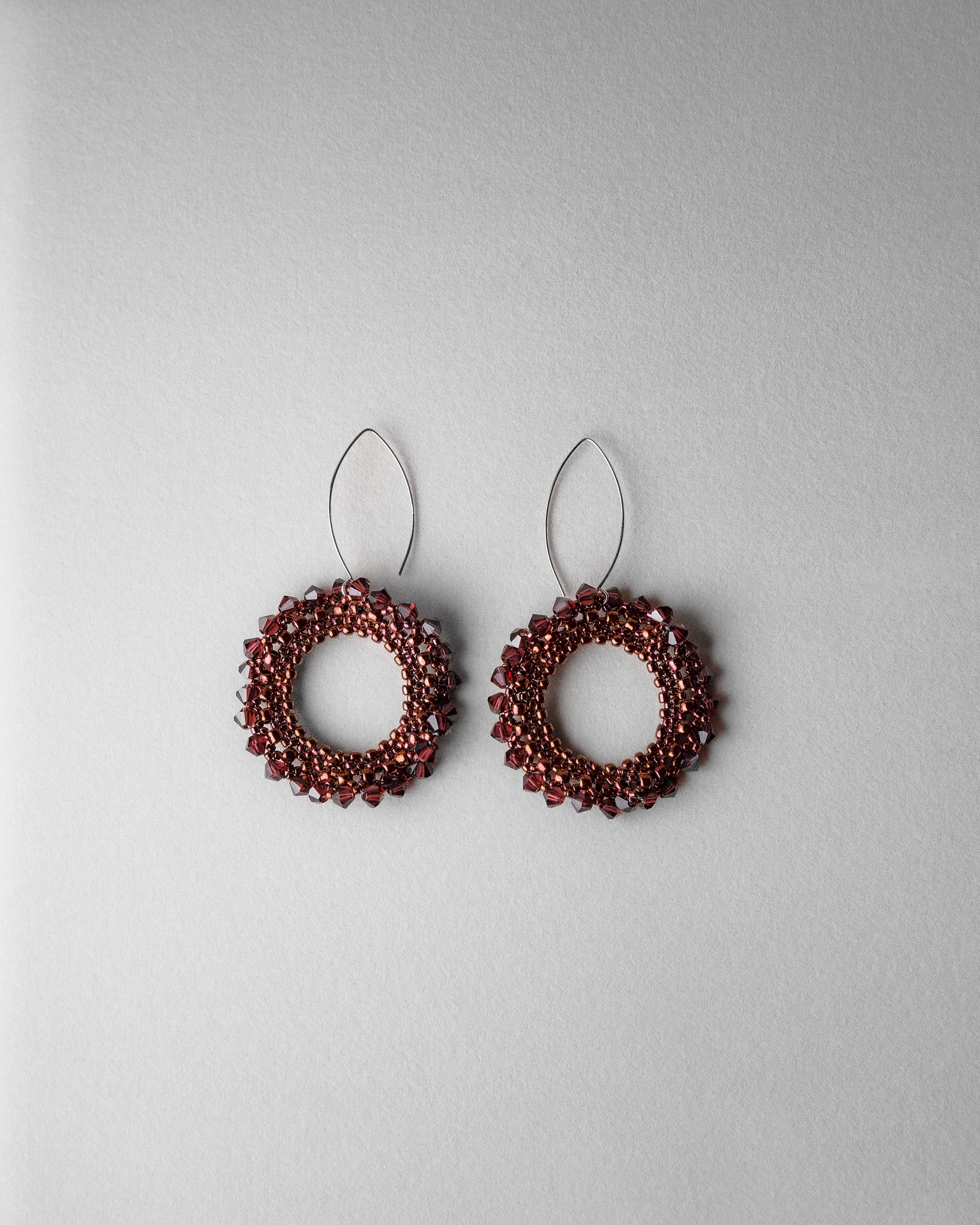 Bronze round beaded earrings