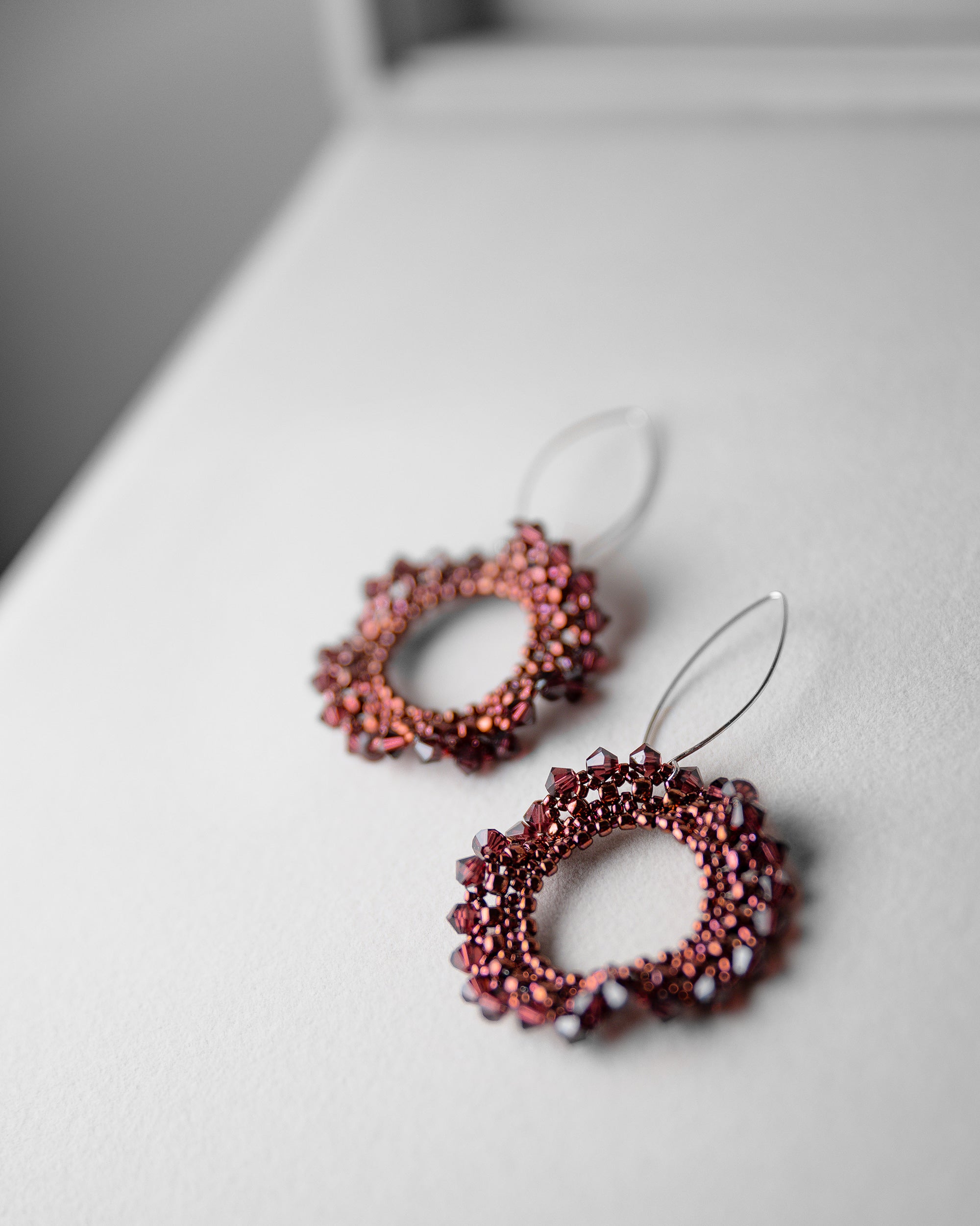 Bronze round beaded earrings