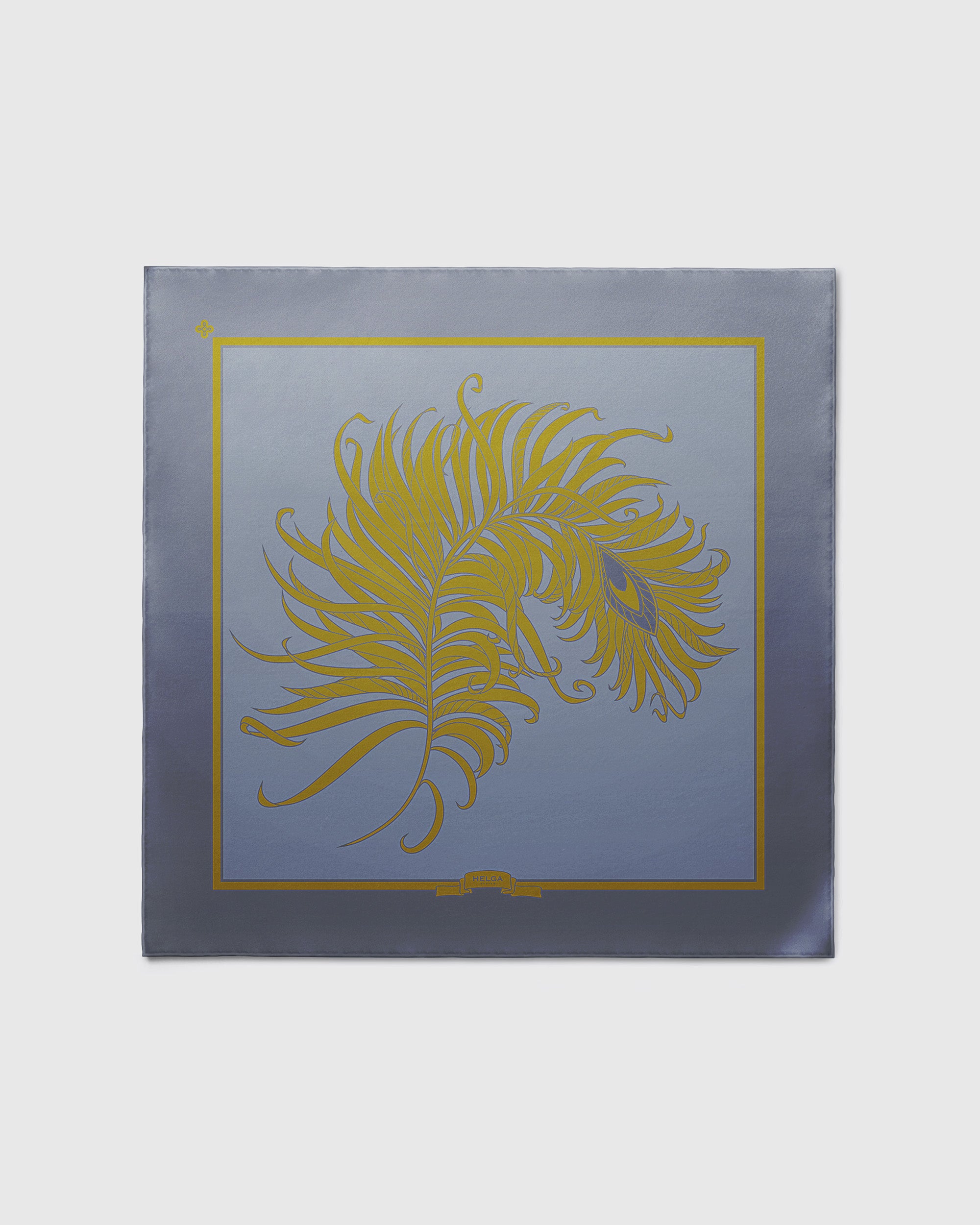 Graphite feather silk scarf | 43 in x 43 in