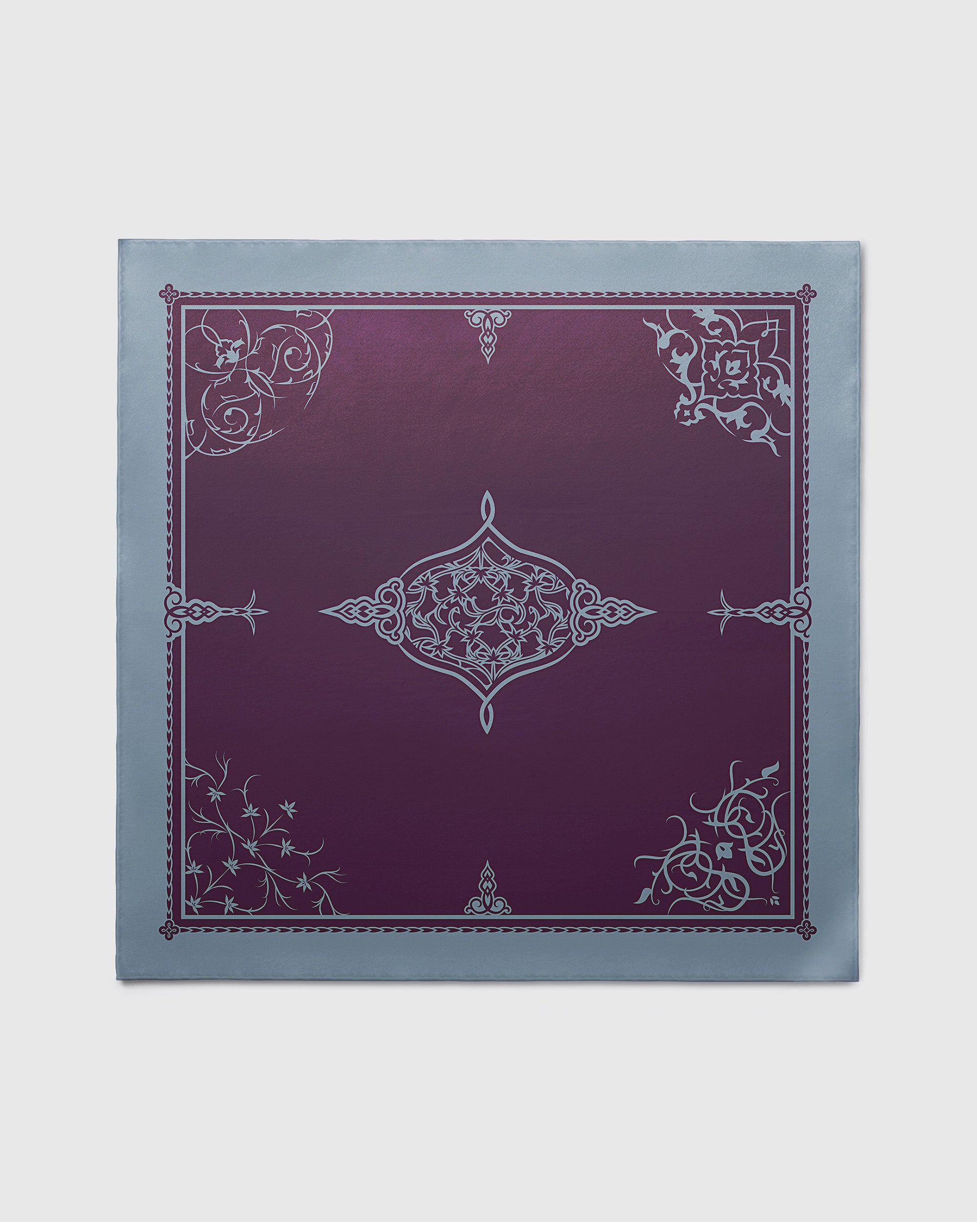 Marsala ornamental silk scarf | 55 in x 55 in