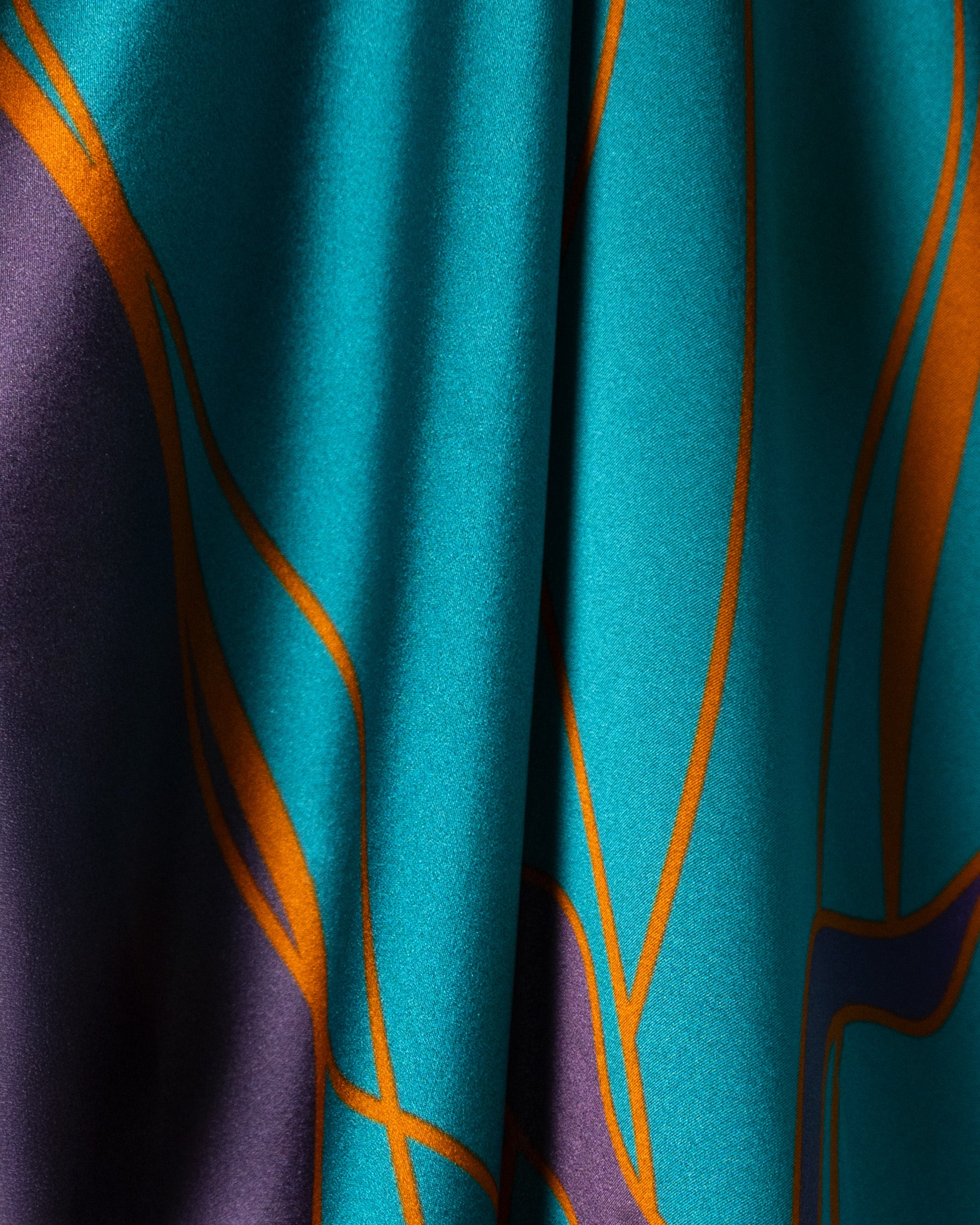 Pine green floral silk scarf | 43 x 43 in