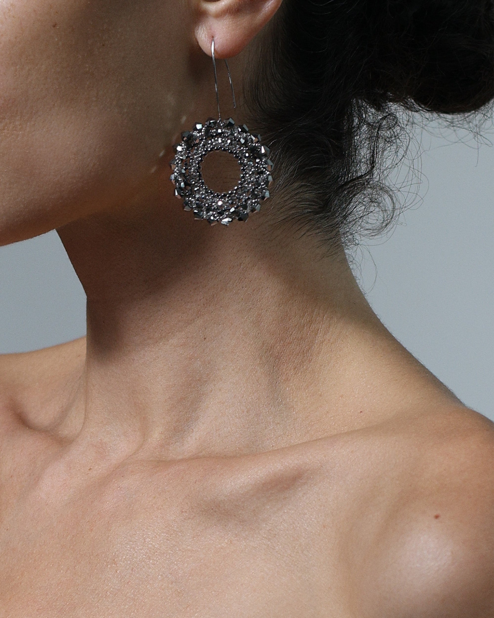 Round beaded earrings