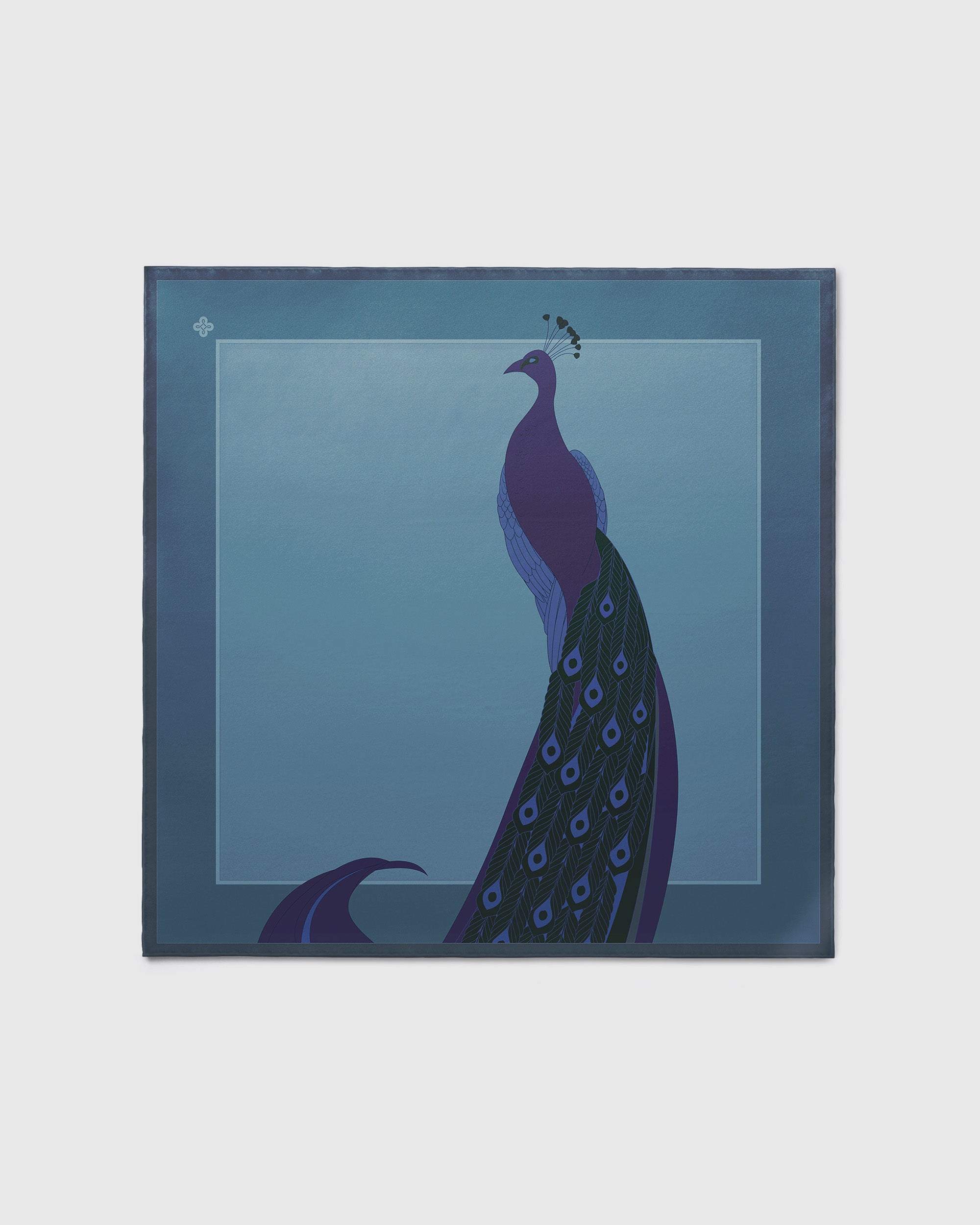 Twilight peacock silk scarf | 43 in x 43 in
