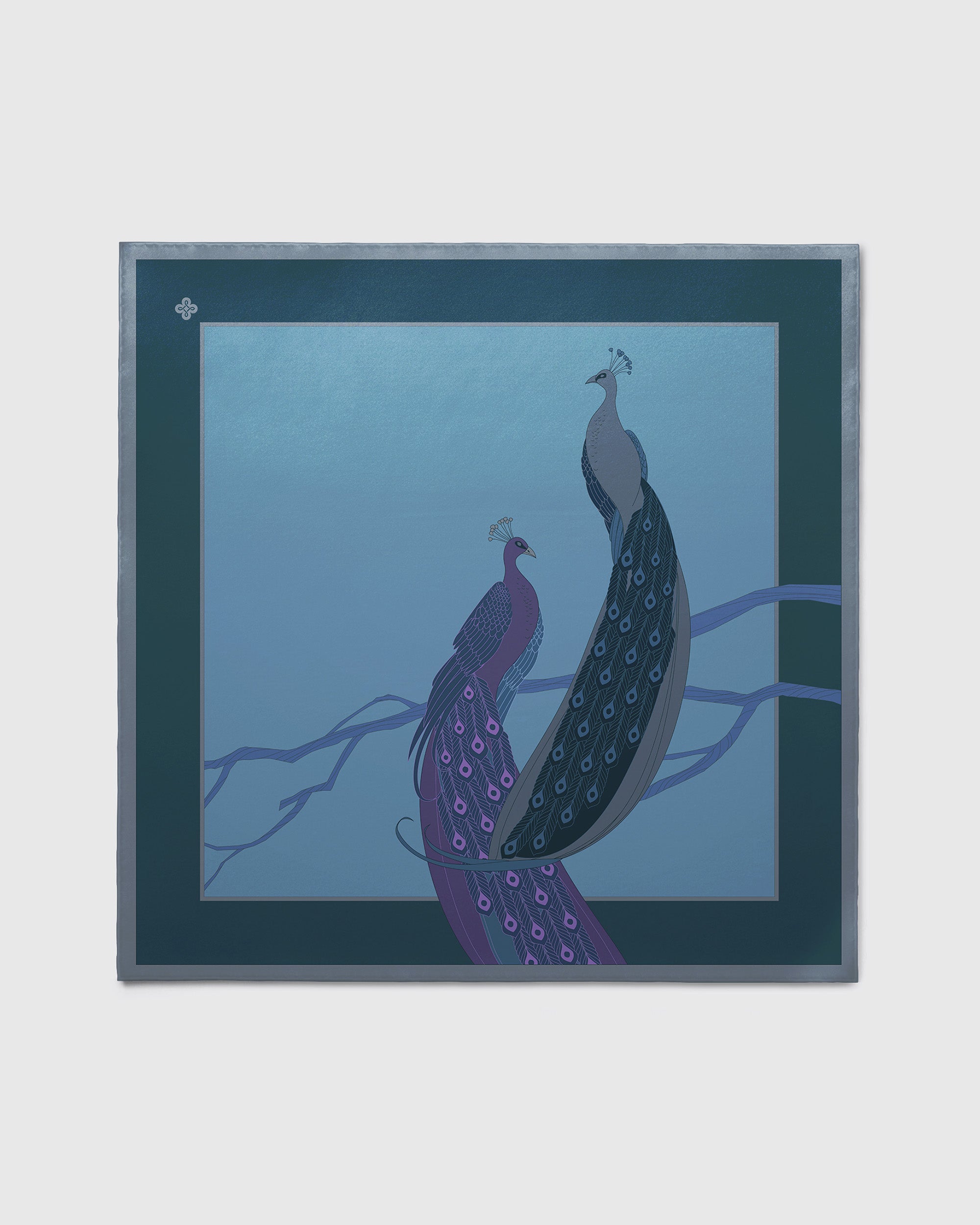 Twilight peacock silk scarf | 55 in x 55 in