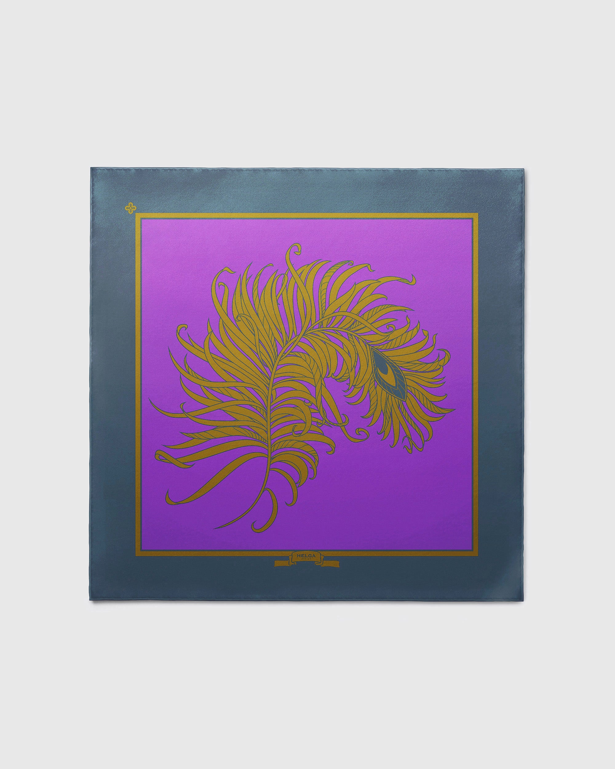 Imperial purple feather silk scarf | 43 x 43 in