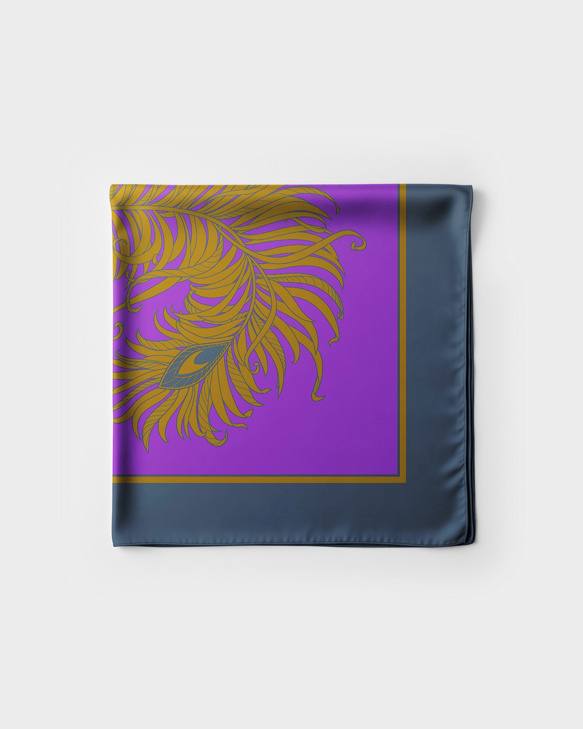 Imperial purple feather silk scarf | 43 x 43 in