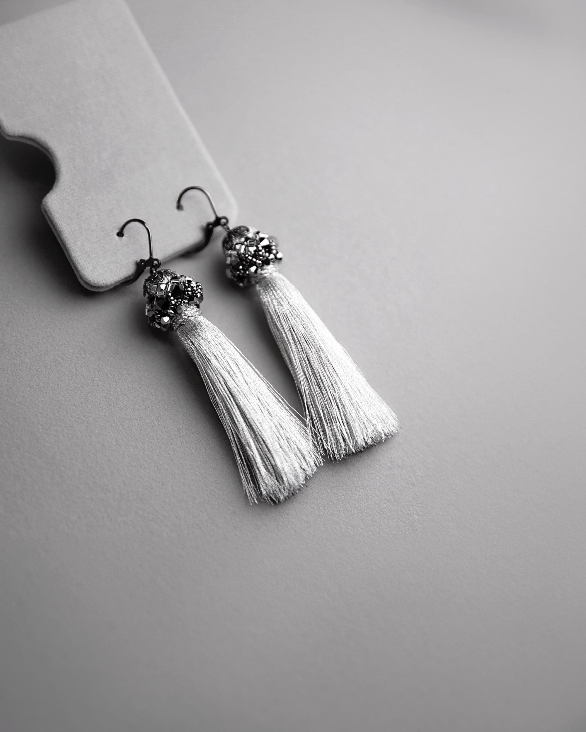 Silk tassel earrings