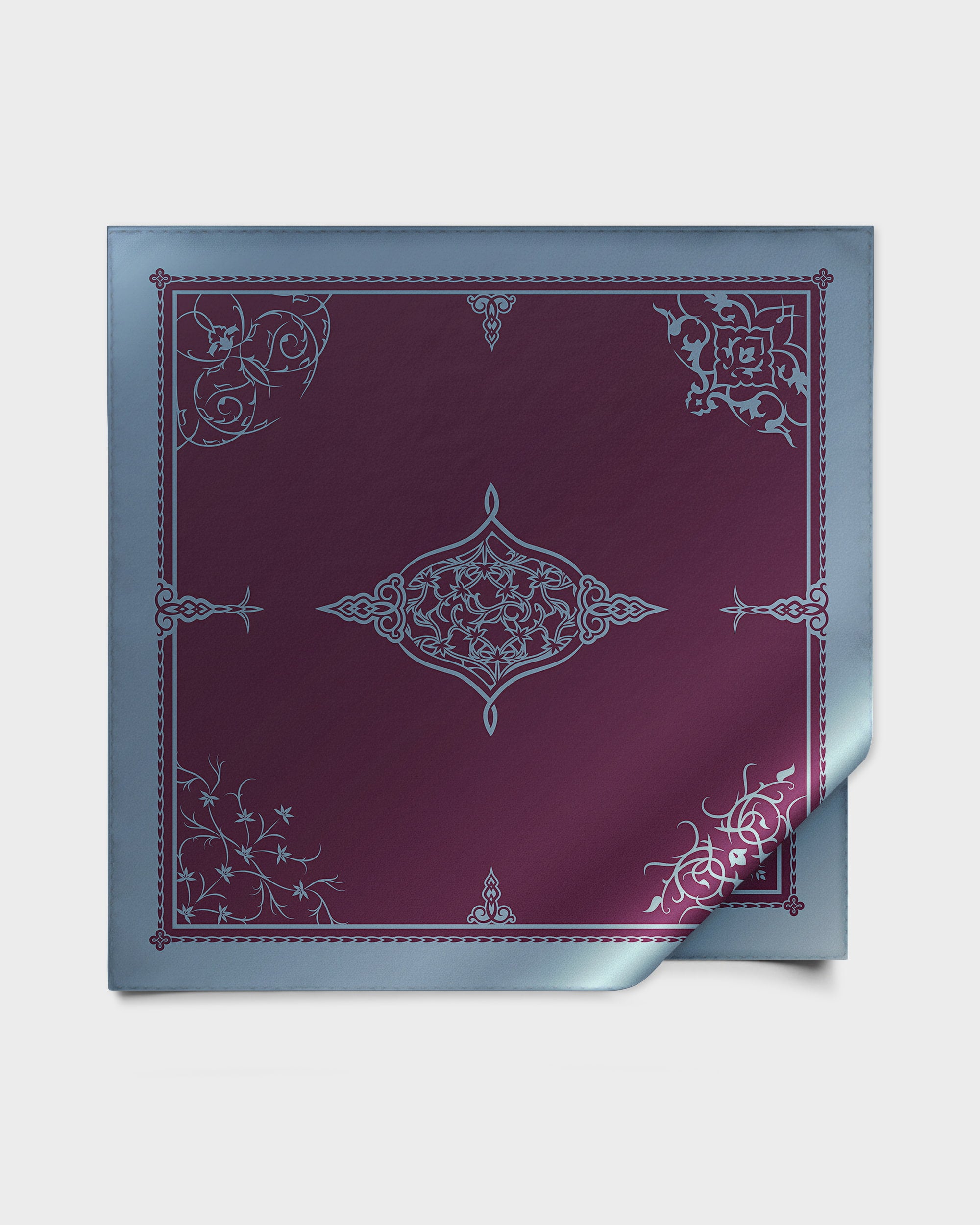 Marsala ornamental silk foulard 55"