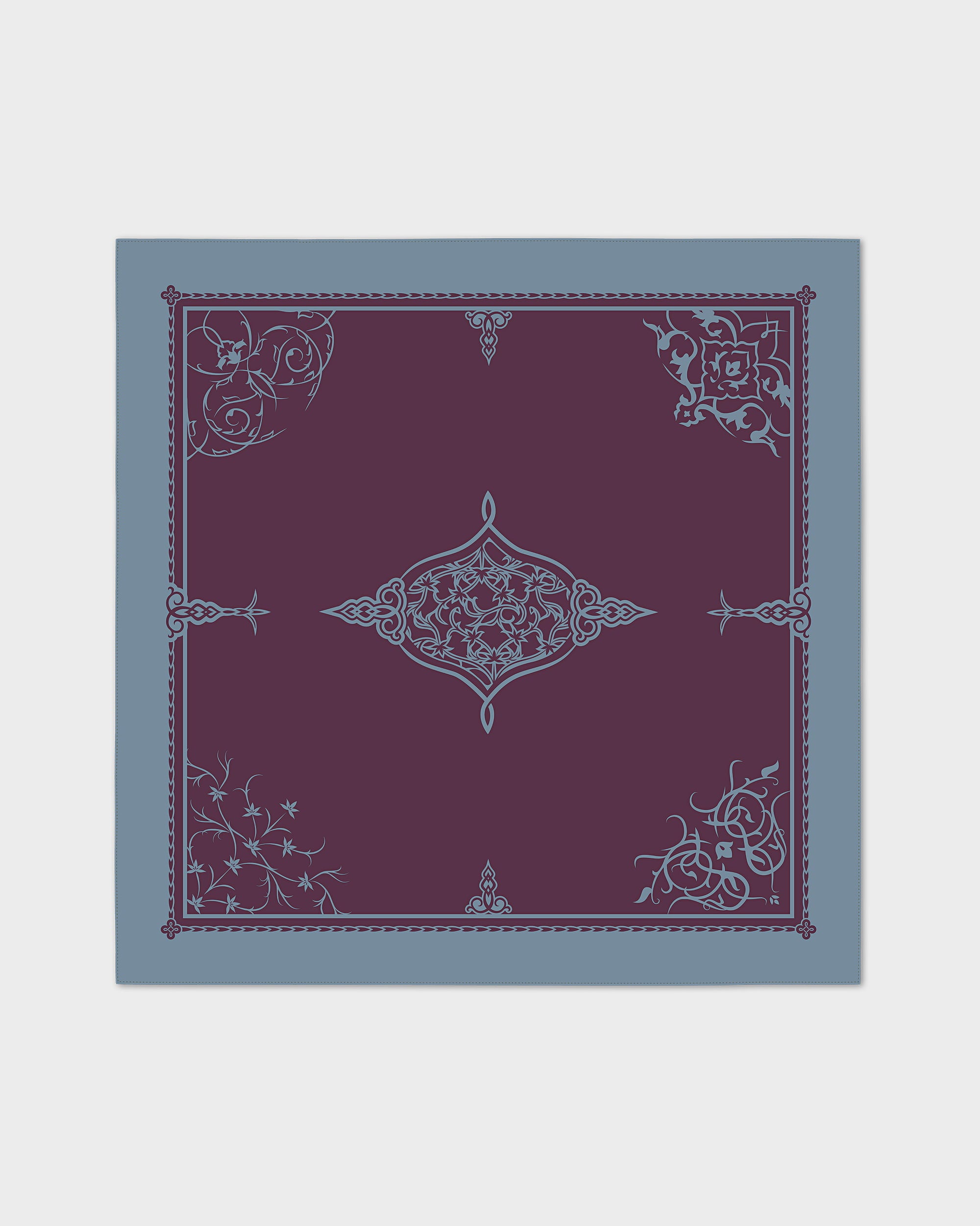 Marsala ornamental silk foulard 55"