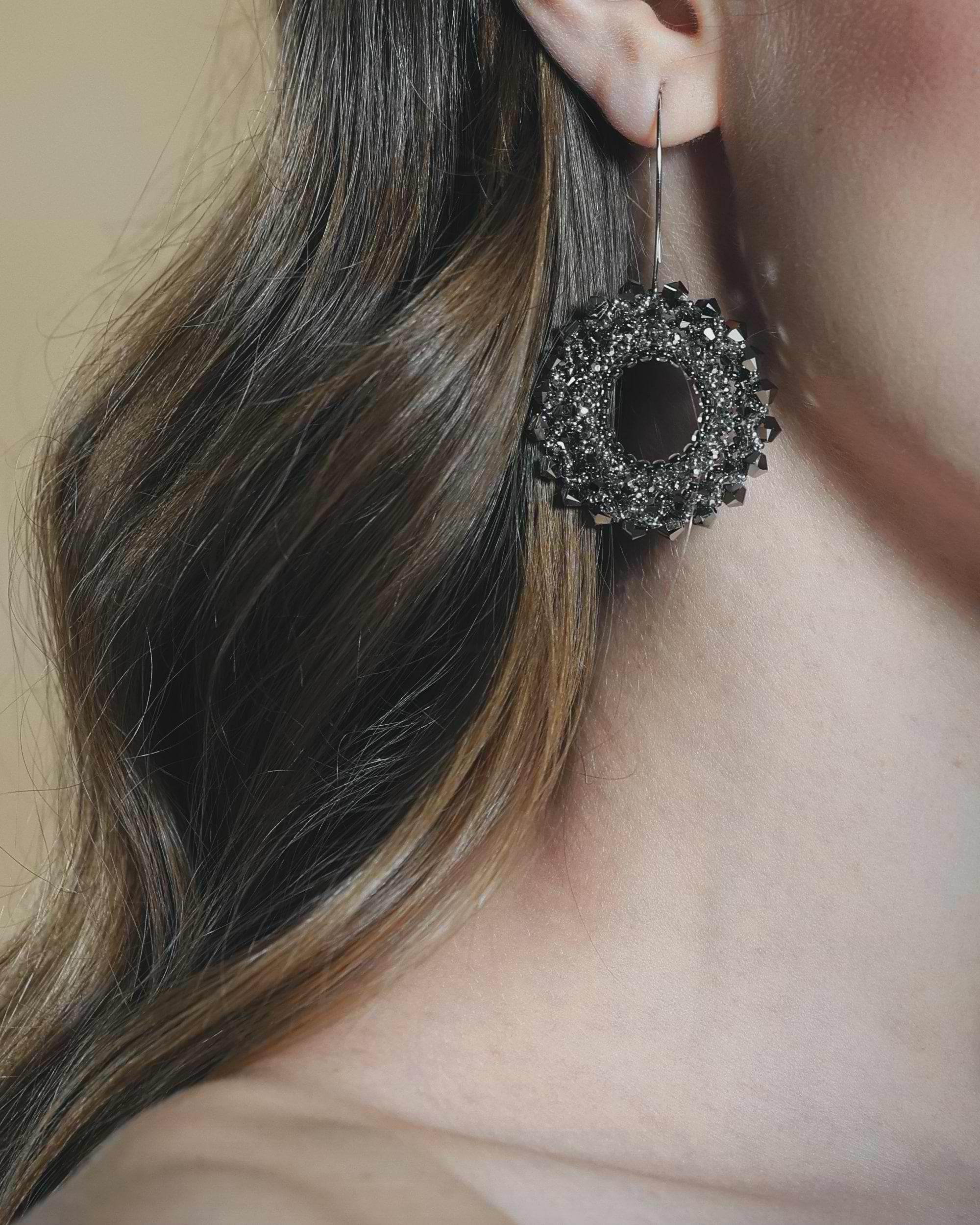 Round beaded earrings