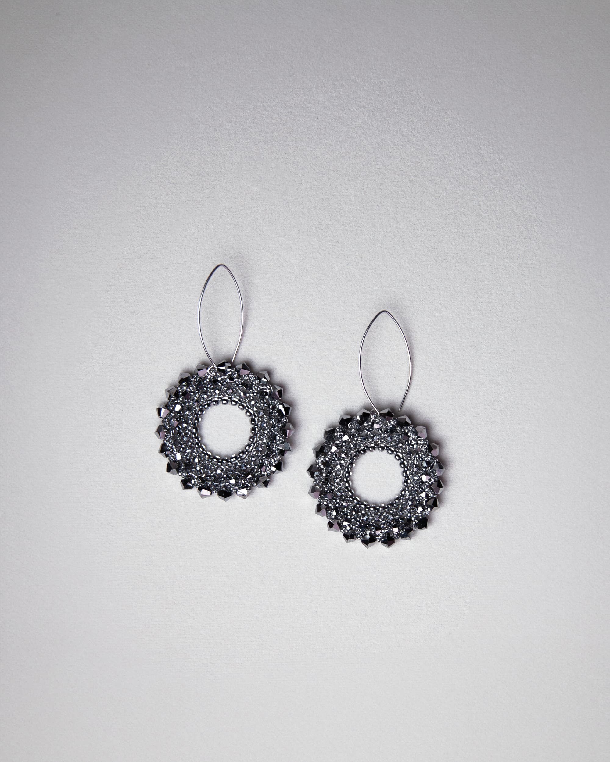 Round beaded earrings