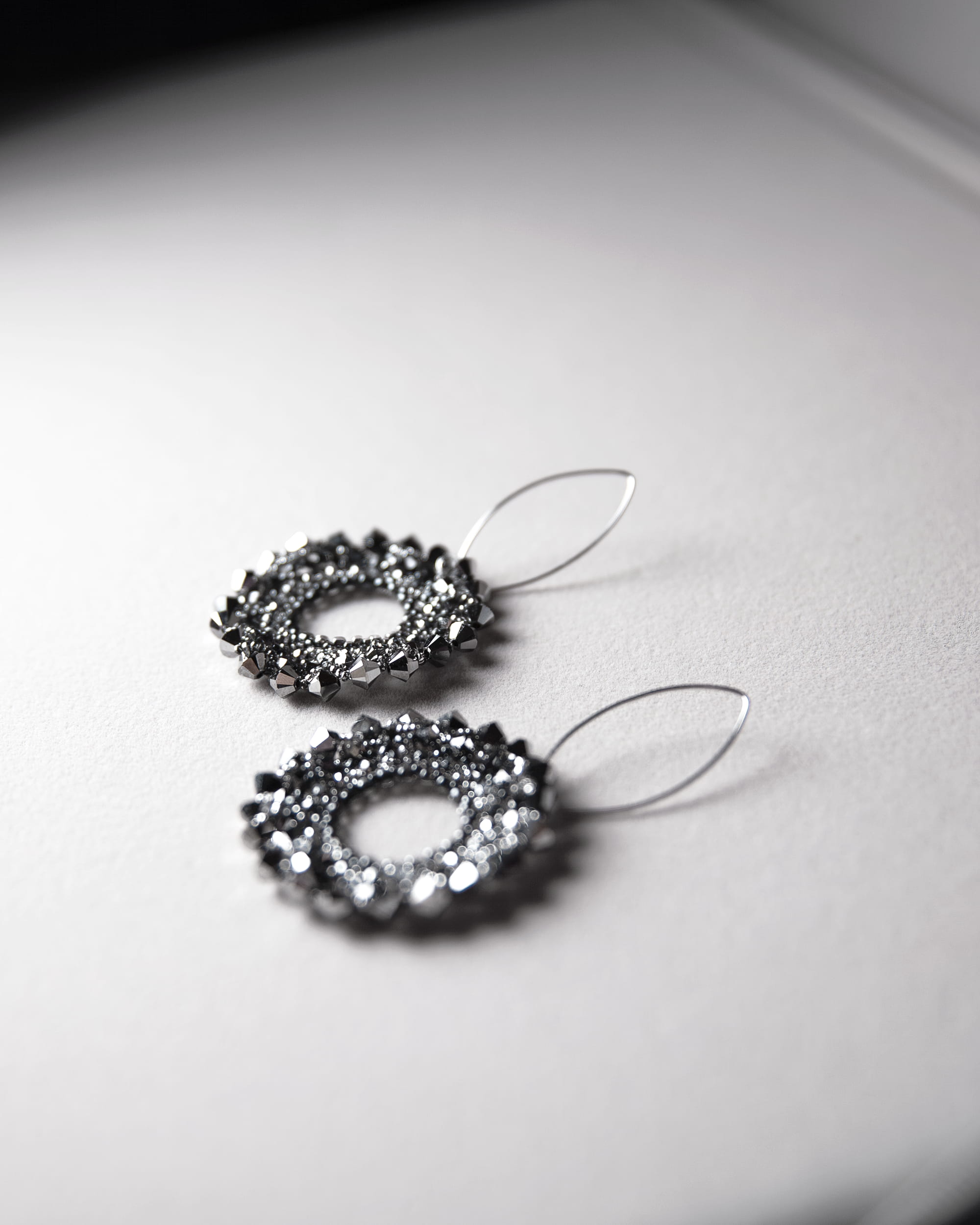 Round beaded earrings