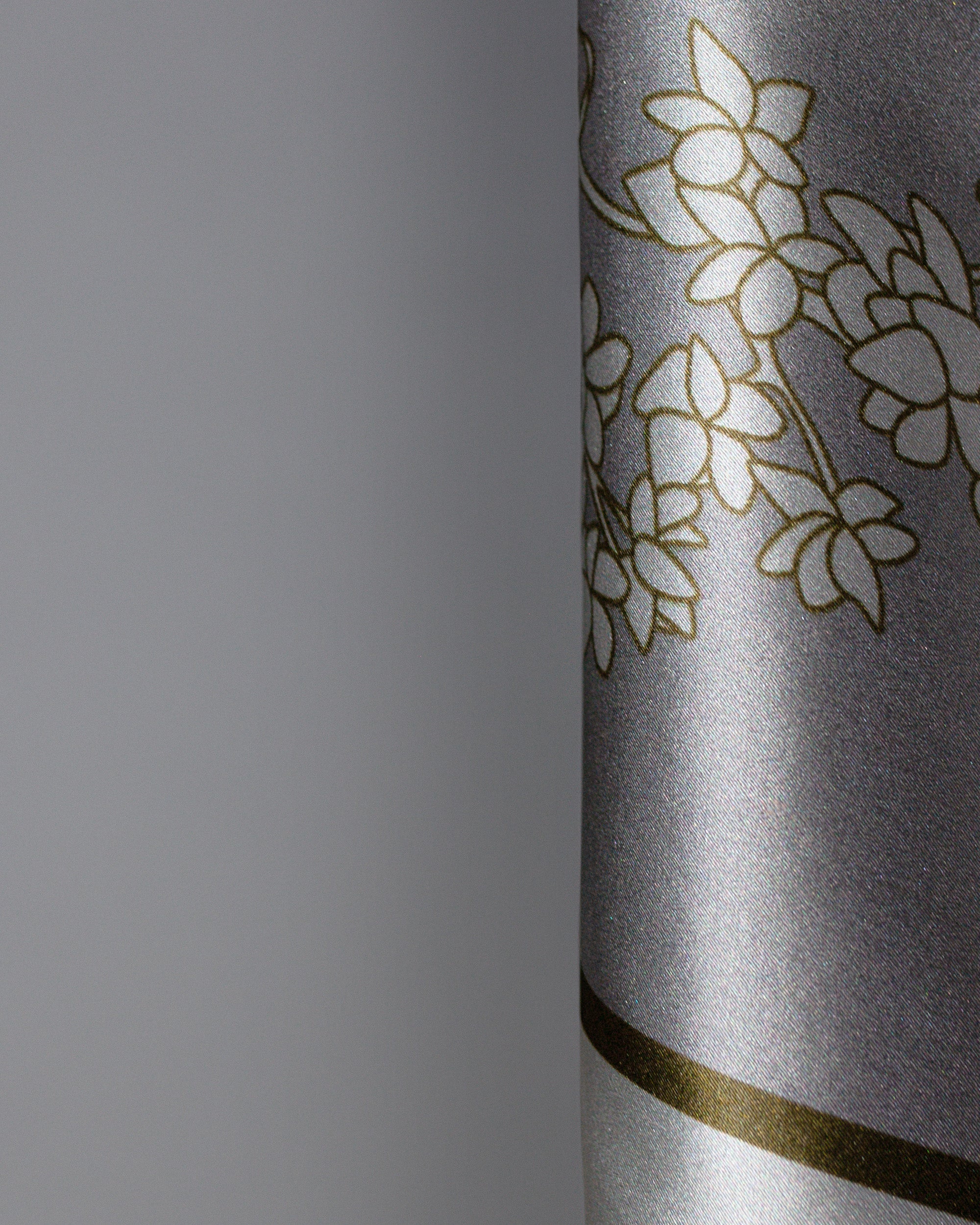 Silver floral silk scarf | 35 x 35 in