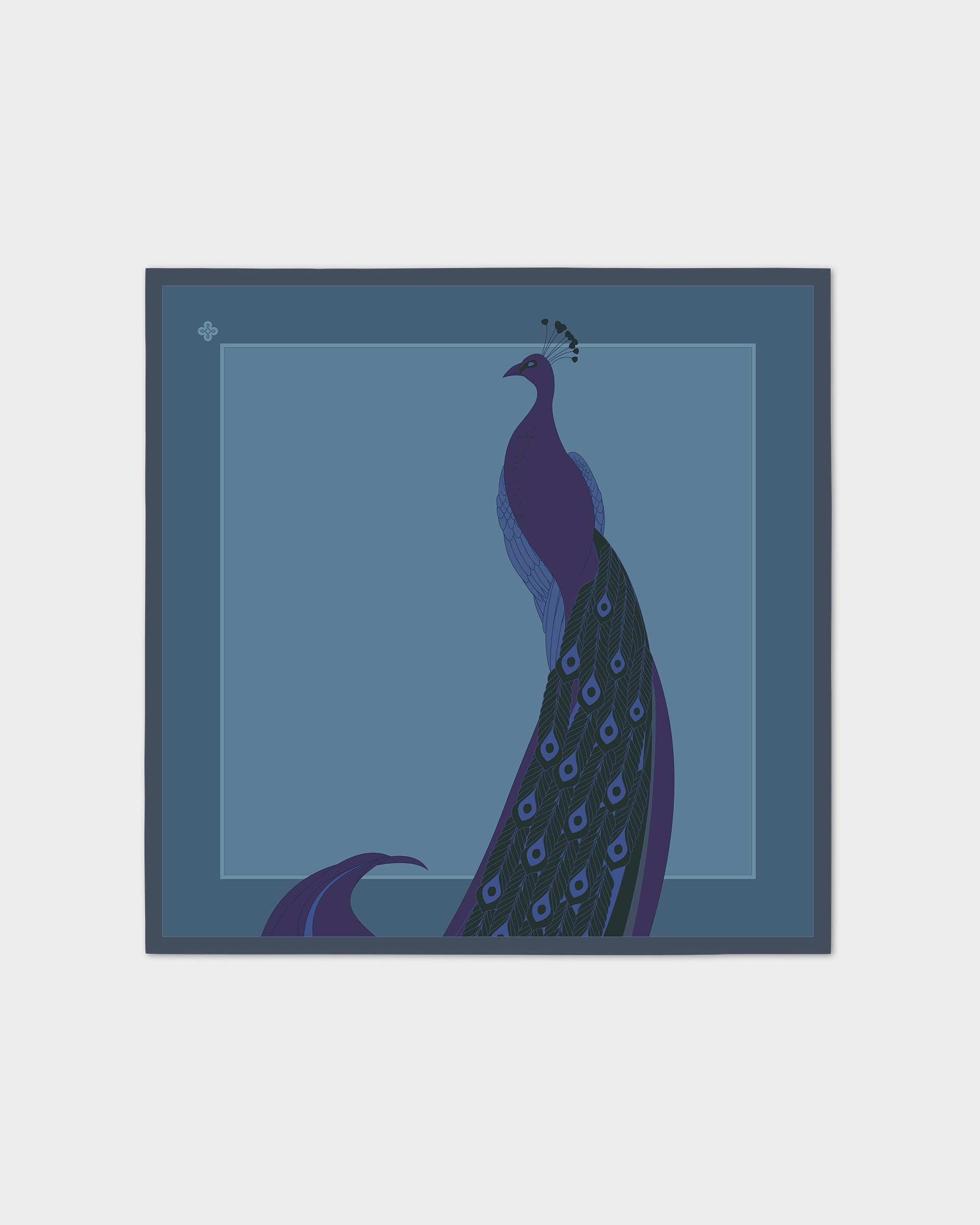 Twilight peacock silk foulard 43"